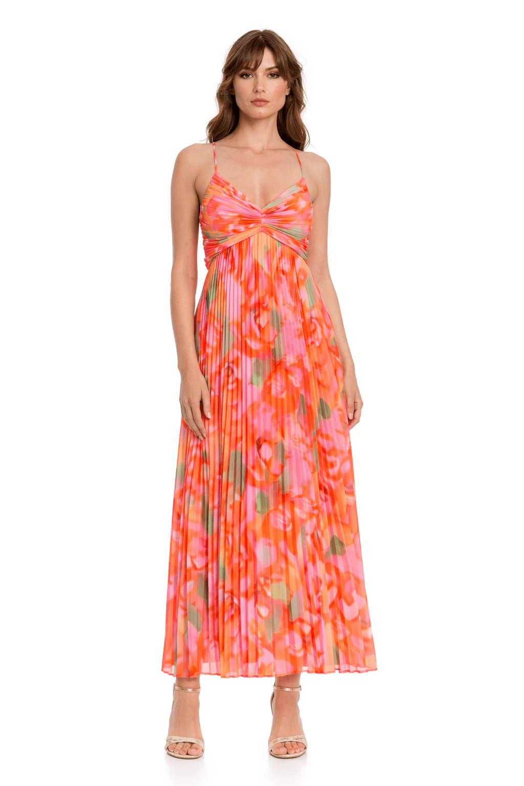 Nelle Floral Print Pleated Maxi Dress - Image 1