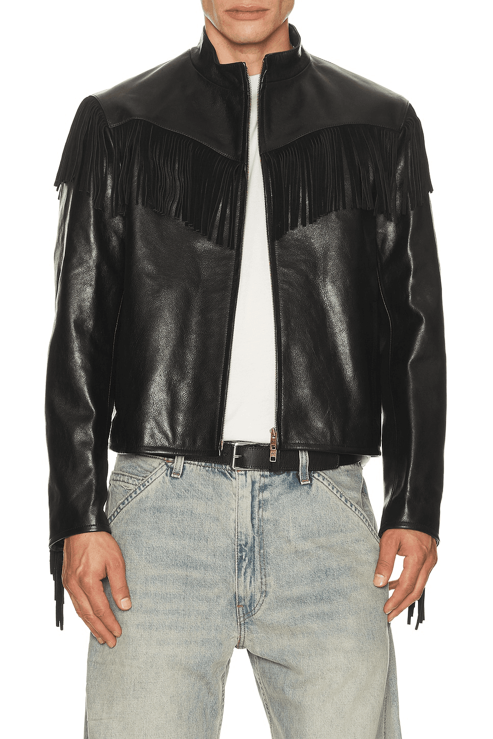 Leather Fringed Western Cafe Racer - Image 1