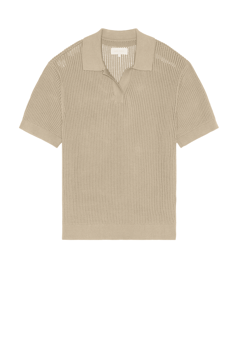 Knit Mesh Johnny Collar Polo — Image 3
