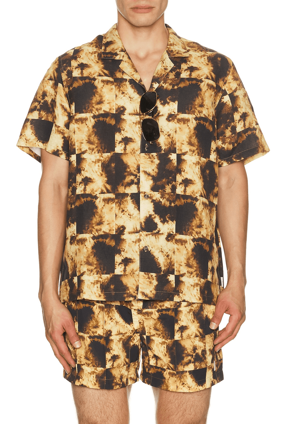 Alex Printed Short Sleeve Linen Shirt - Image 1