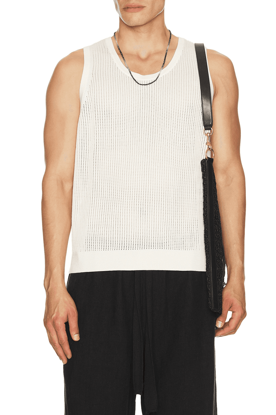 Knit Mesh Tank Top - Image 1