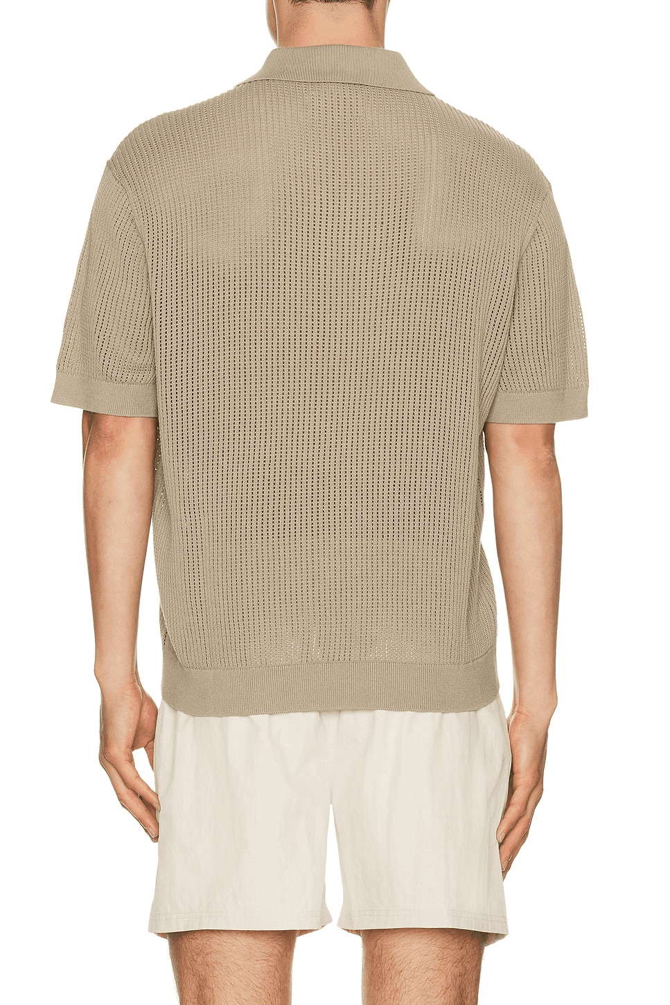 Knit Mesh Johnny Collar Polo — Image 2