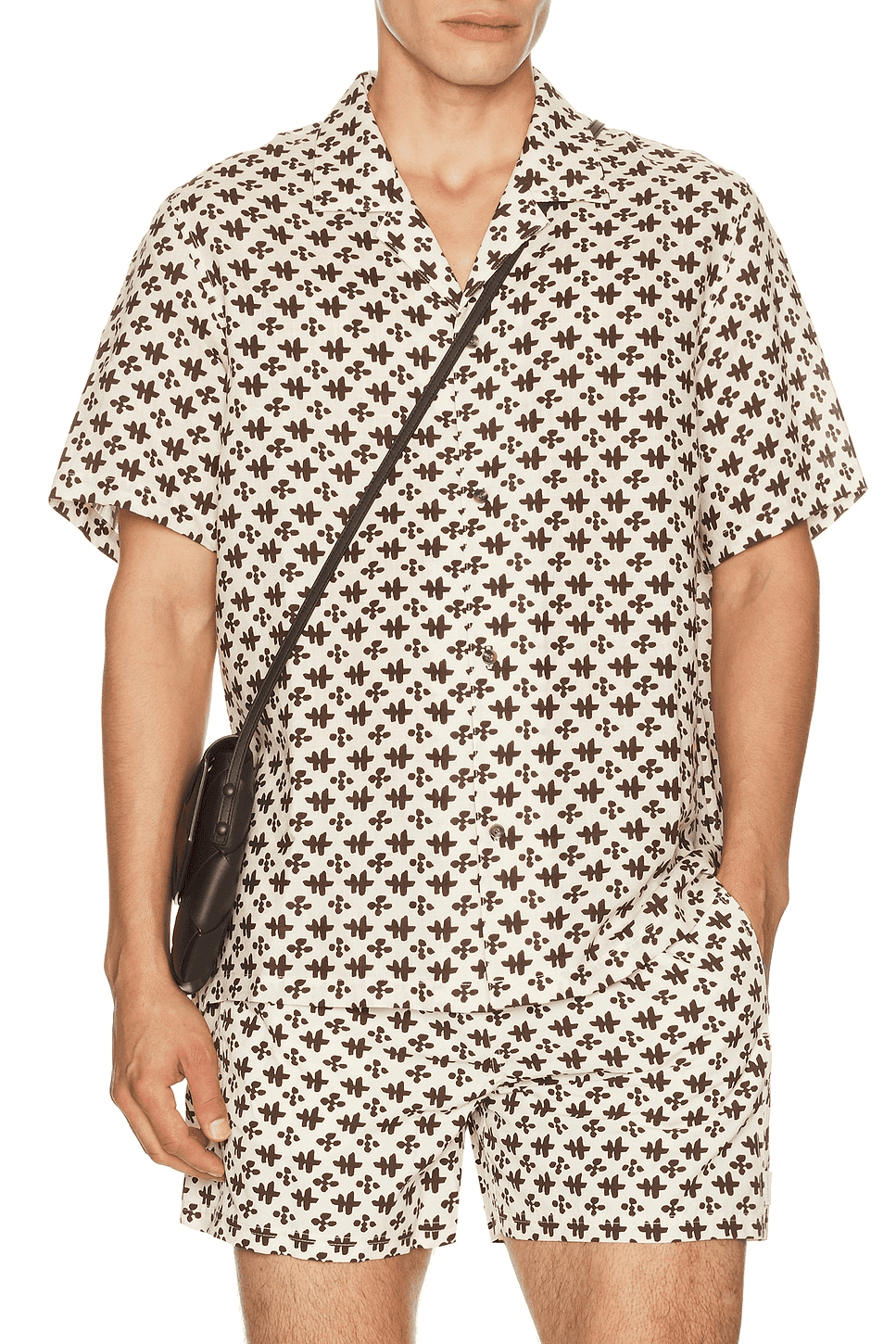 Alex Printed Short Sleeve Linen Shirt - Image 1