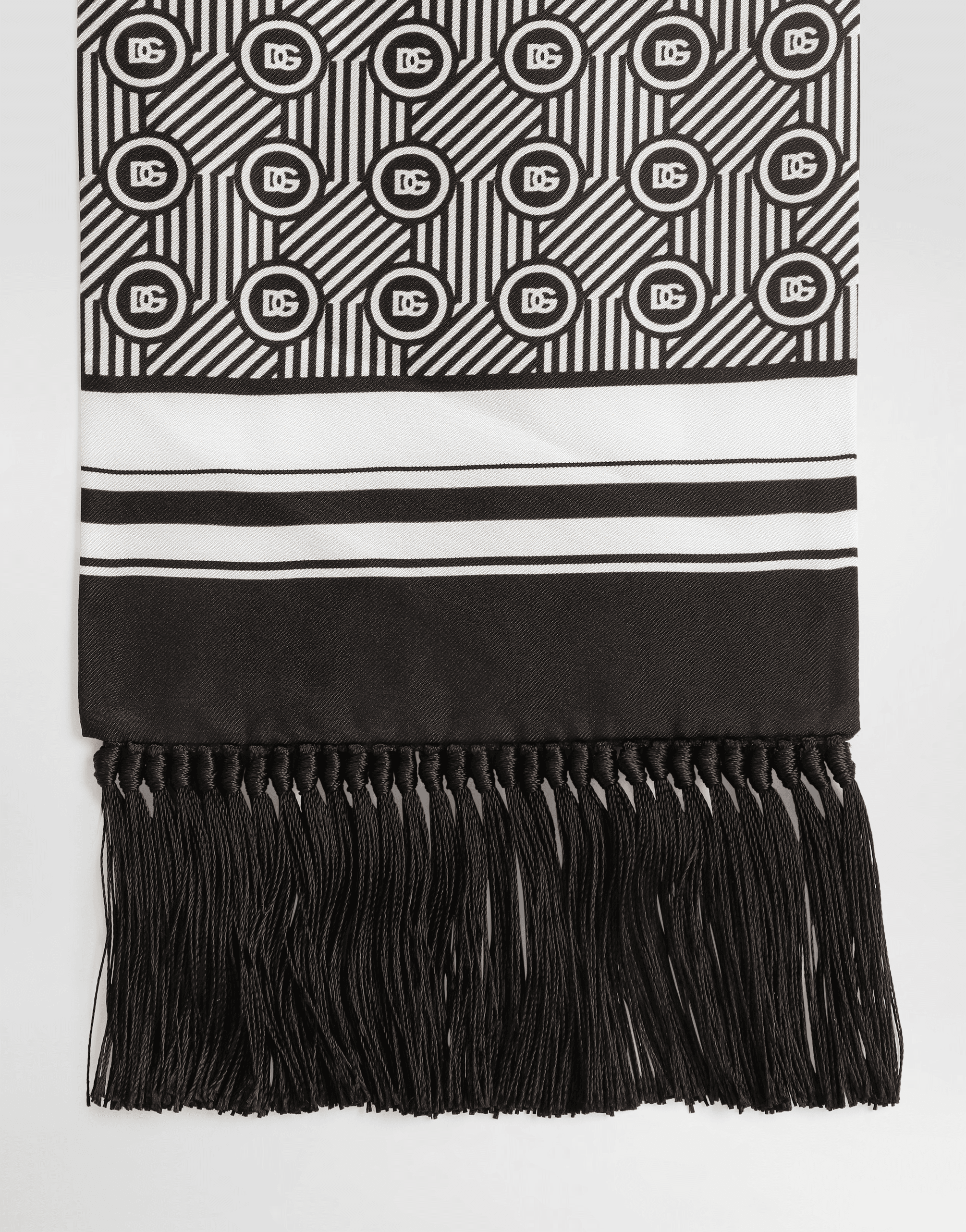 Silk twill scarf with micro-design and logo — Image 2