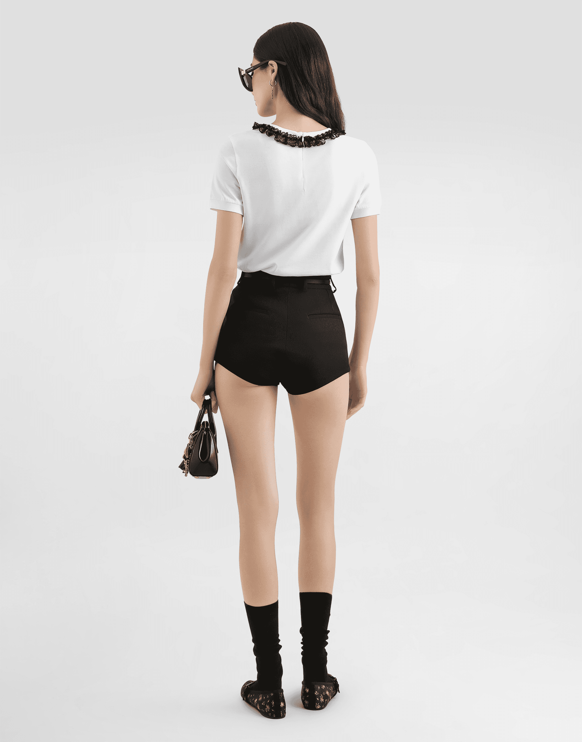 Jersey t-shirt with lace and DG embroidery — Image 4