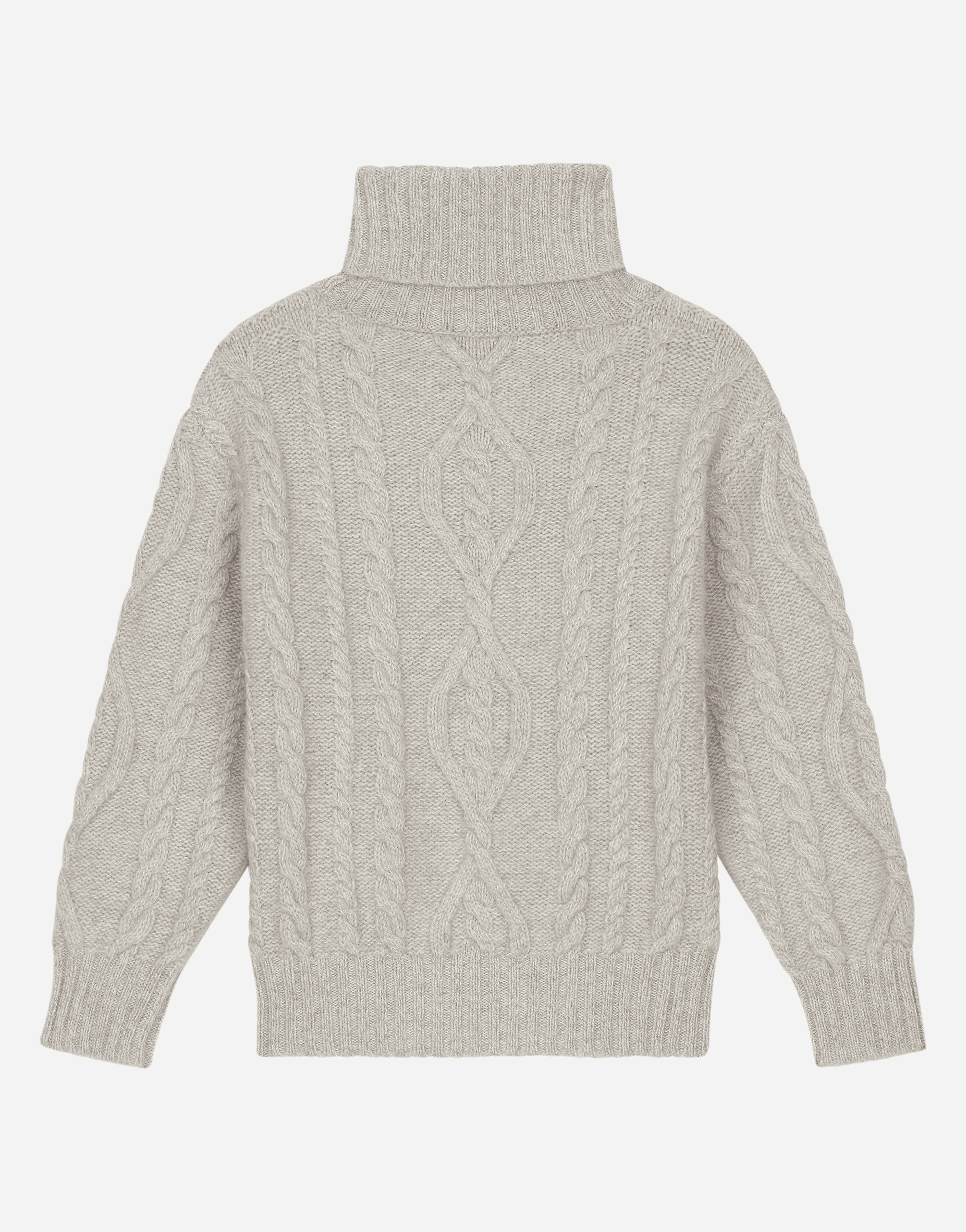 Wool cable-knit pullover with Dolce&Gabbana logo — Image 3