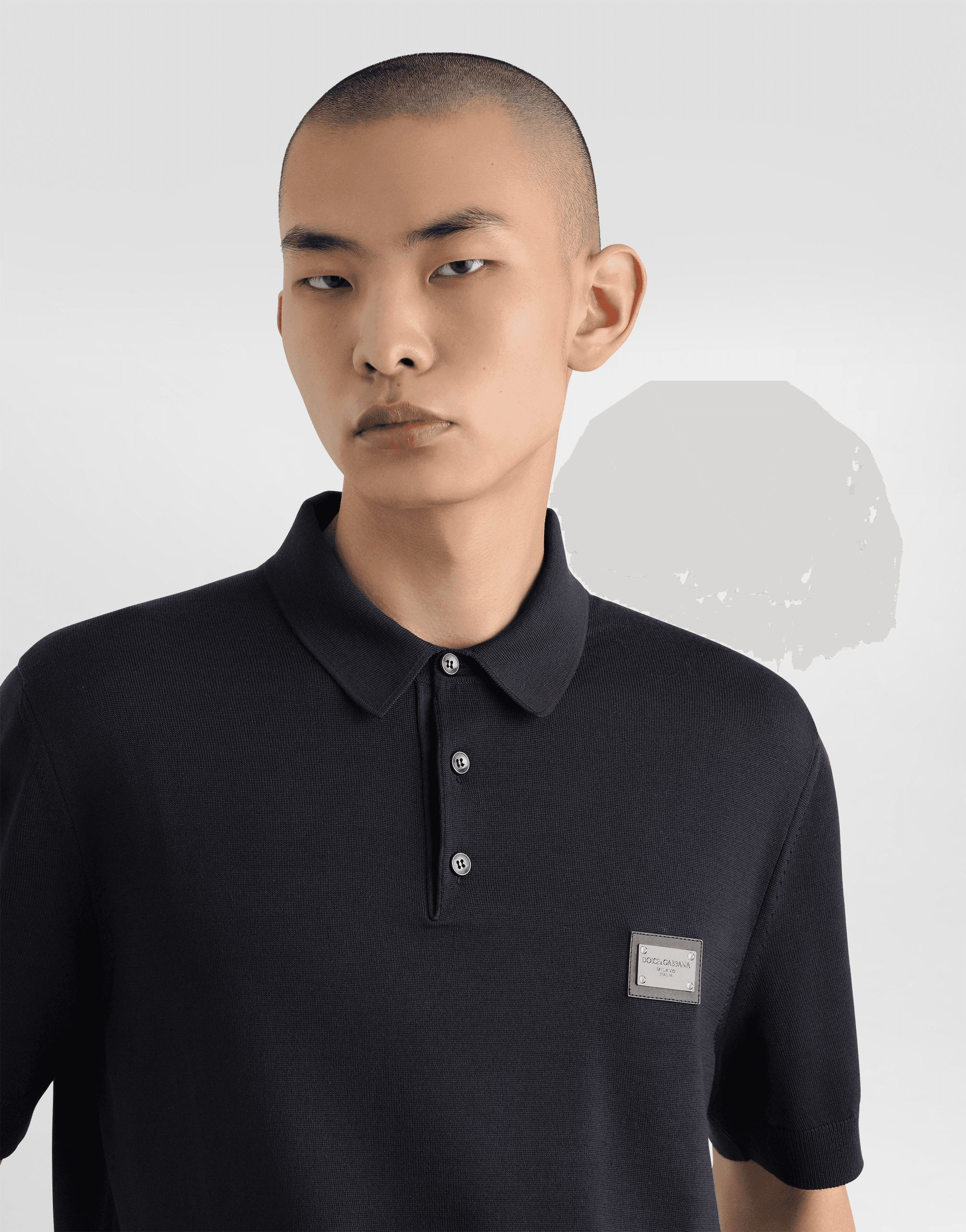 Wool polo-shirt with branded tag — Image 2