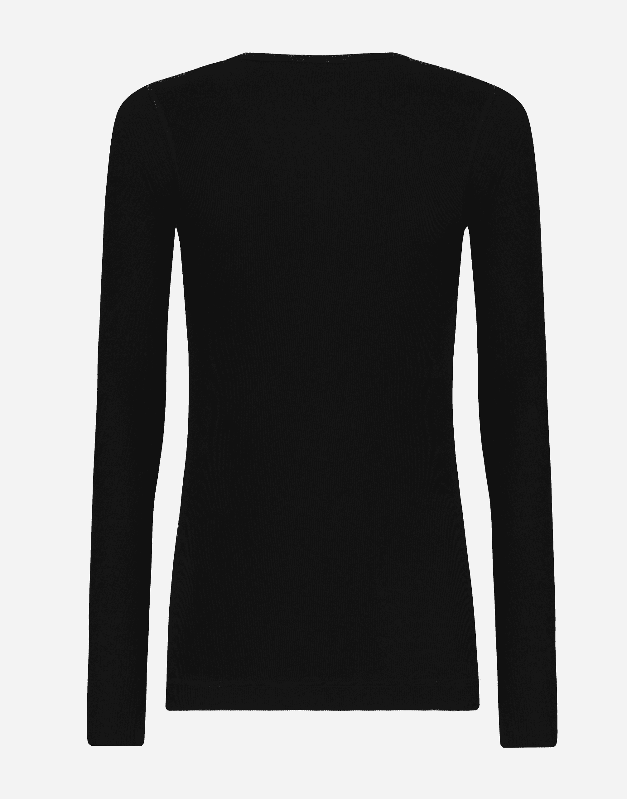 Fine-rib cotton granddad-neck T-shirt — Image 2