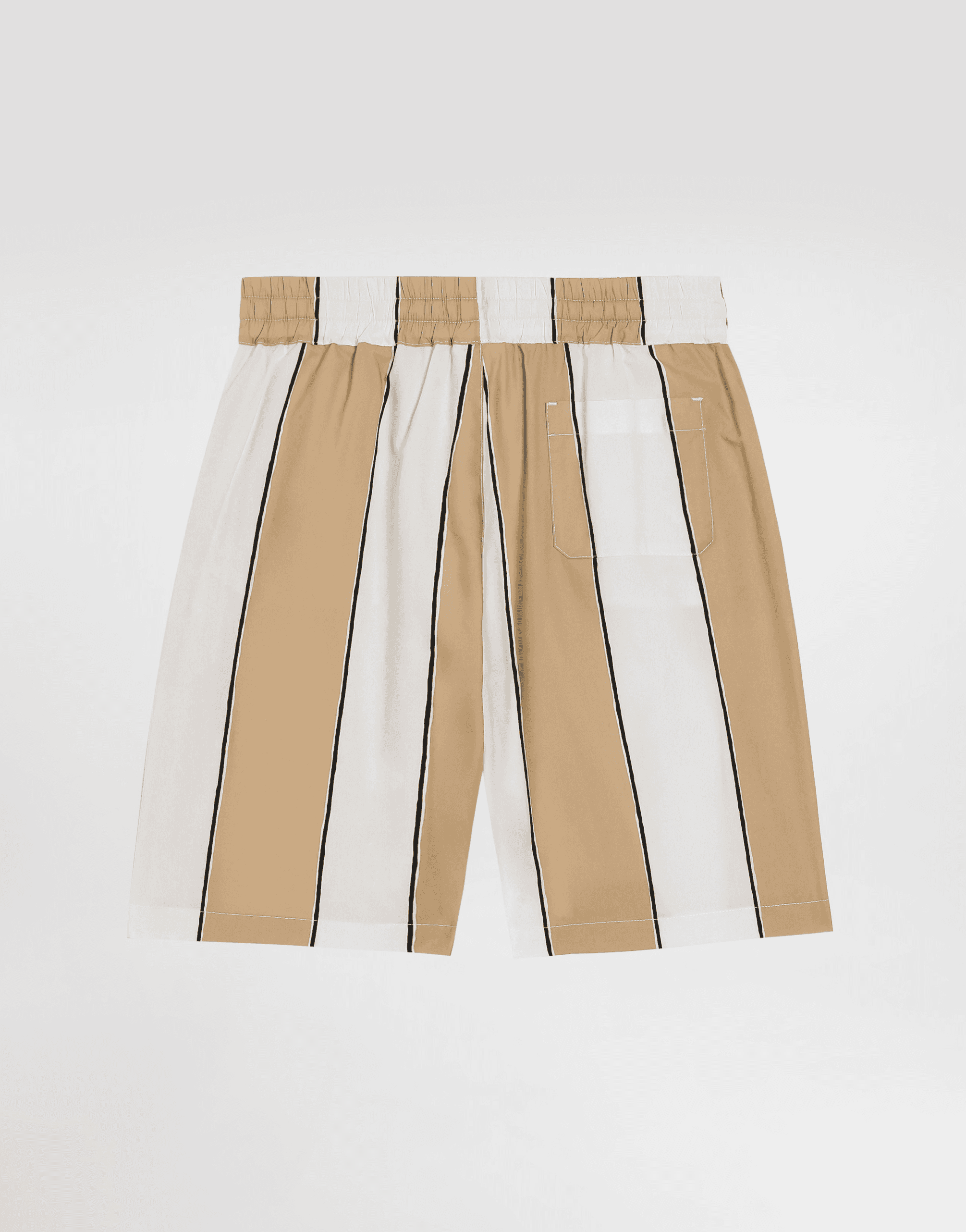 Poplin bermuda shorts with striped print — Image 4