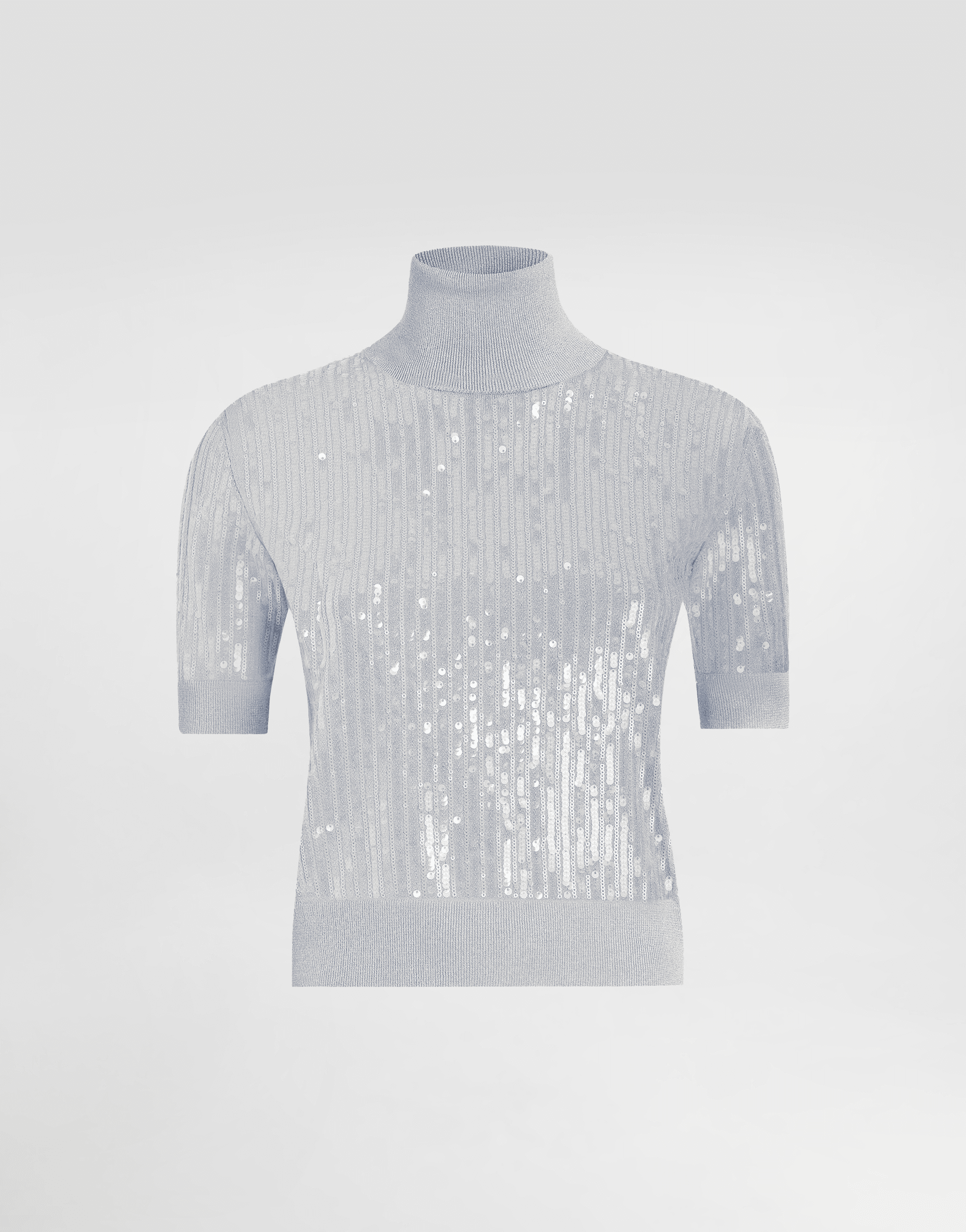 Turtle-neck sweater with sequin embroidery