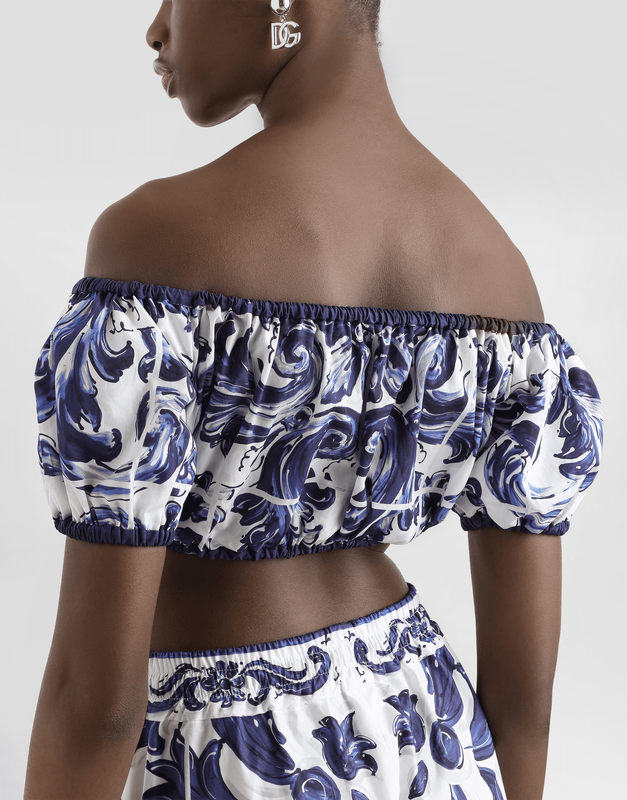 Majolica-print cotton top — Image 2