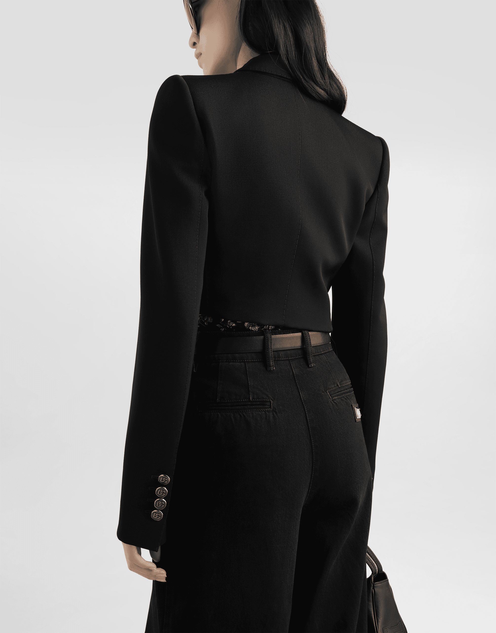 Double-breasted jacket in wool gabardine — Image 3
