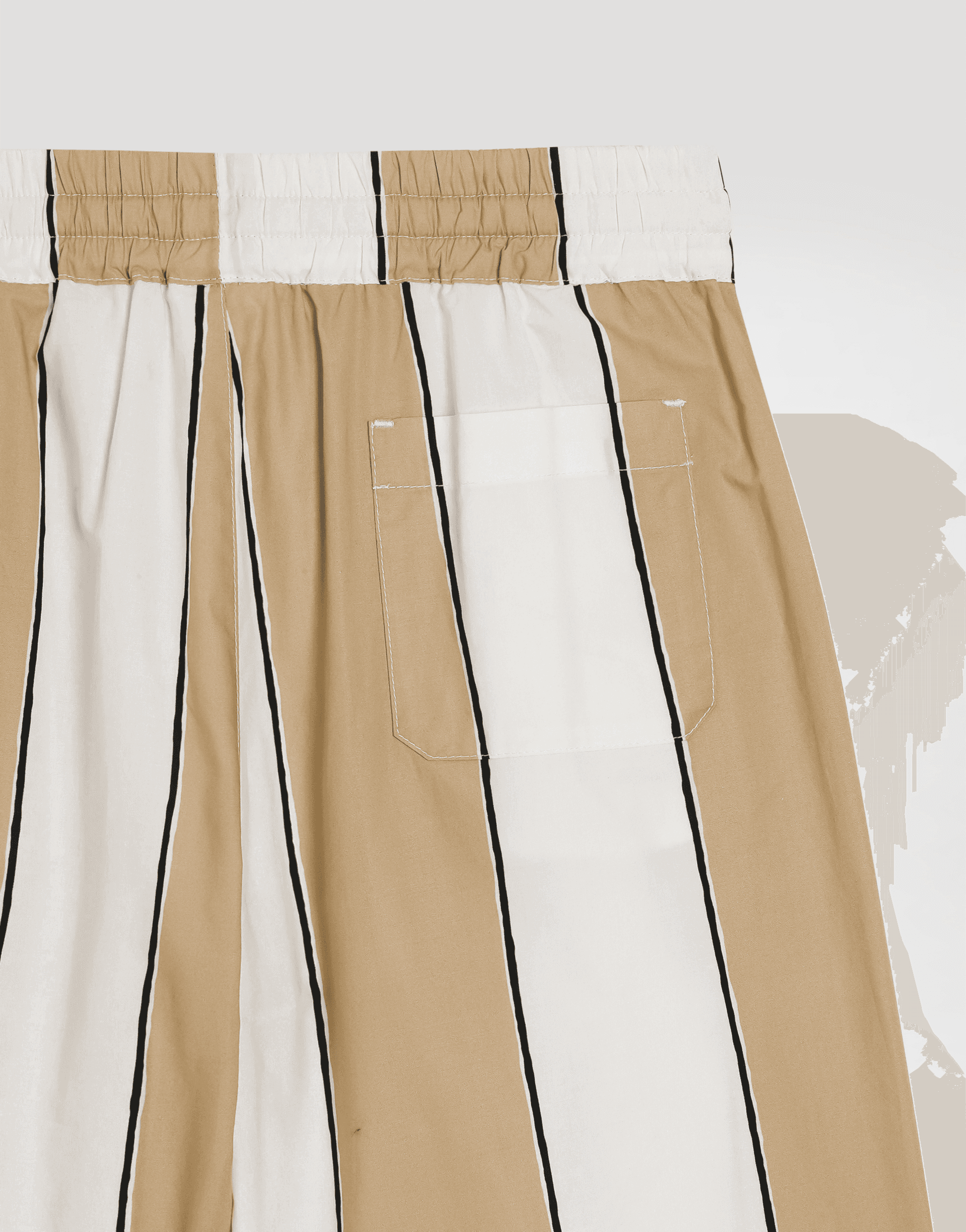 Poplin bermuda shorts with striped print — Image 2
