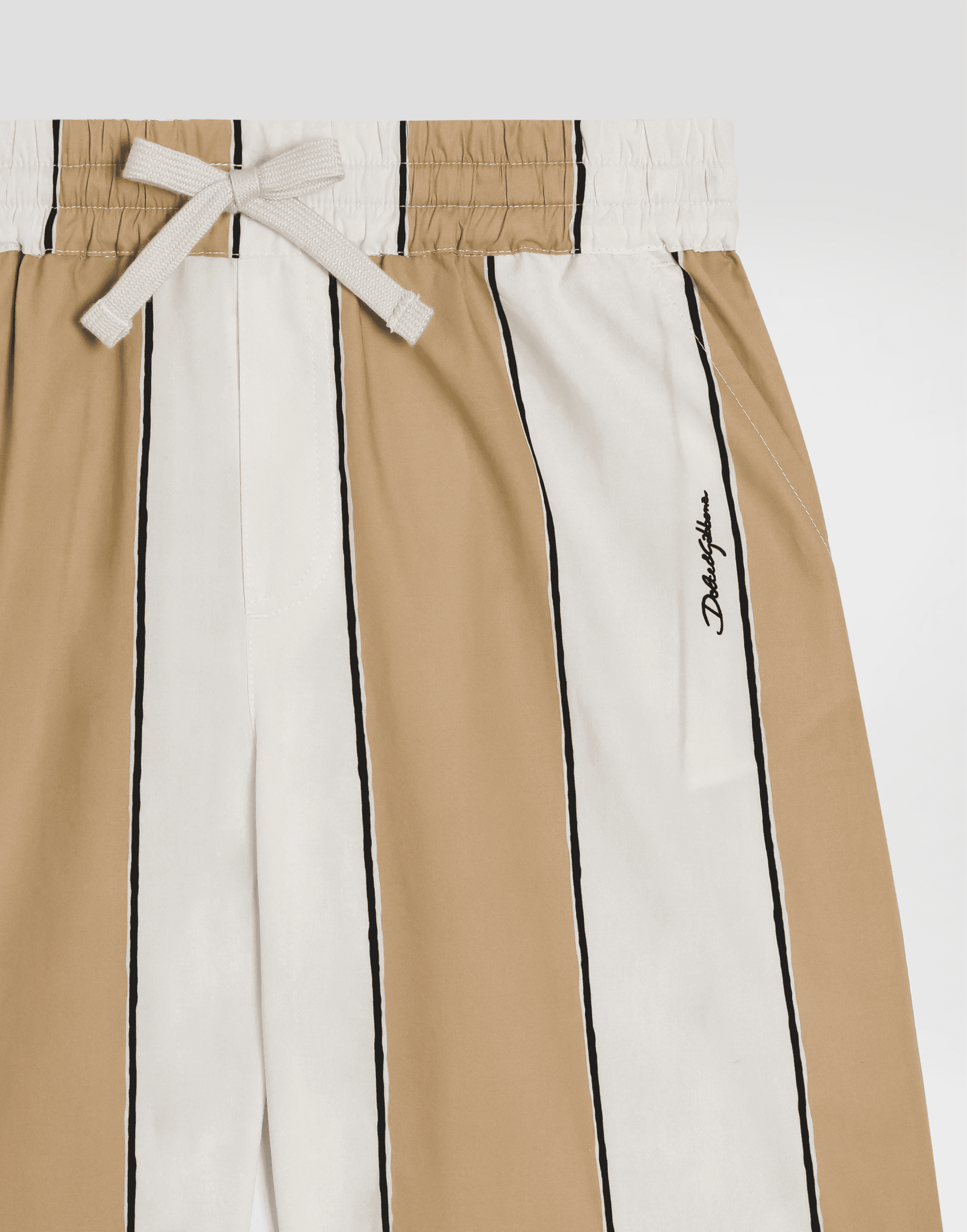 Poplin bermuda shorts with striped print — Image 3