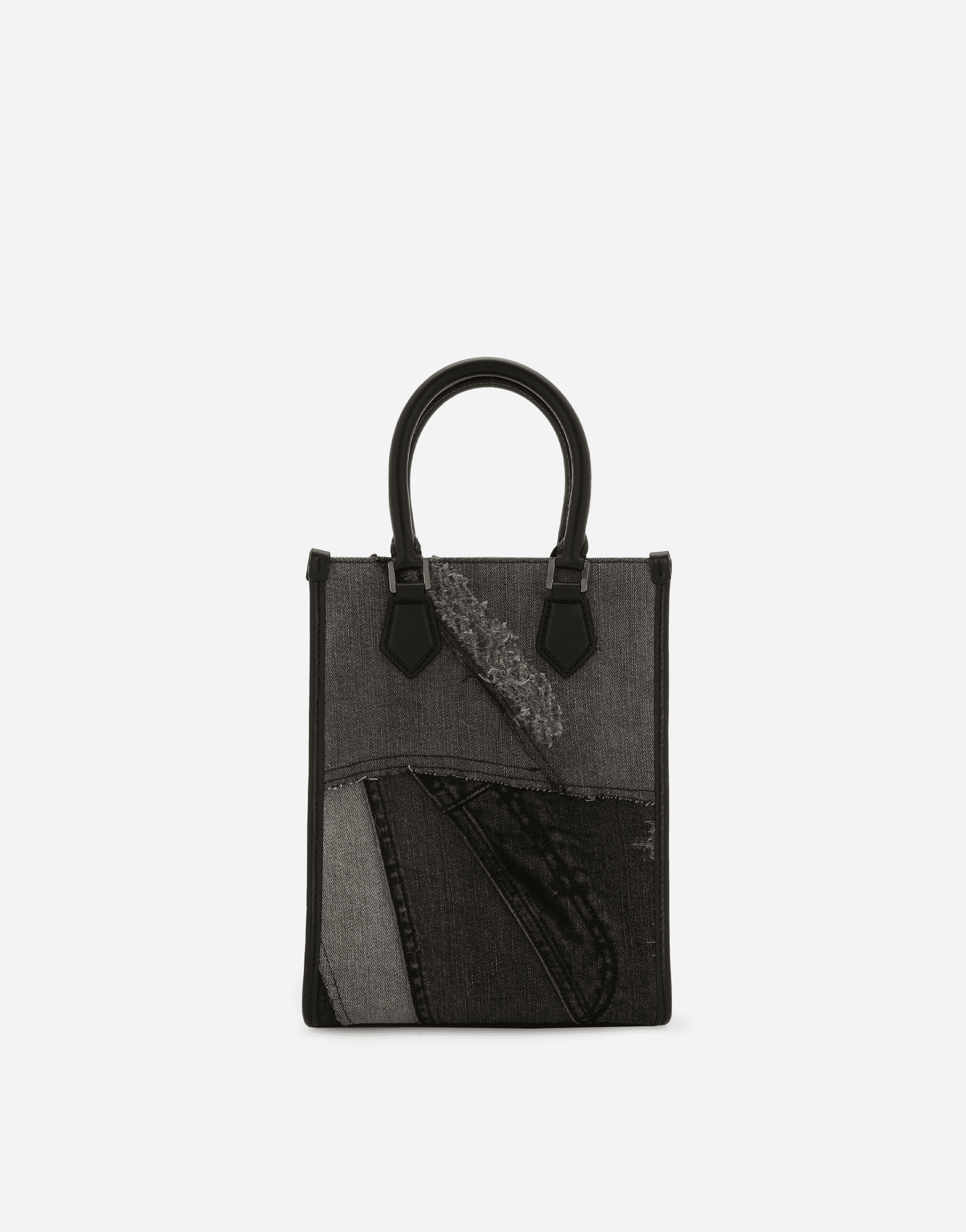 Small patchwork denim shopper — Image 5