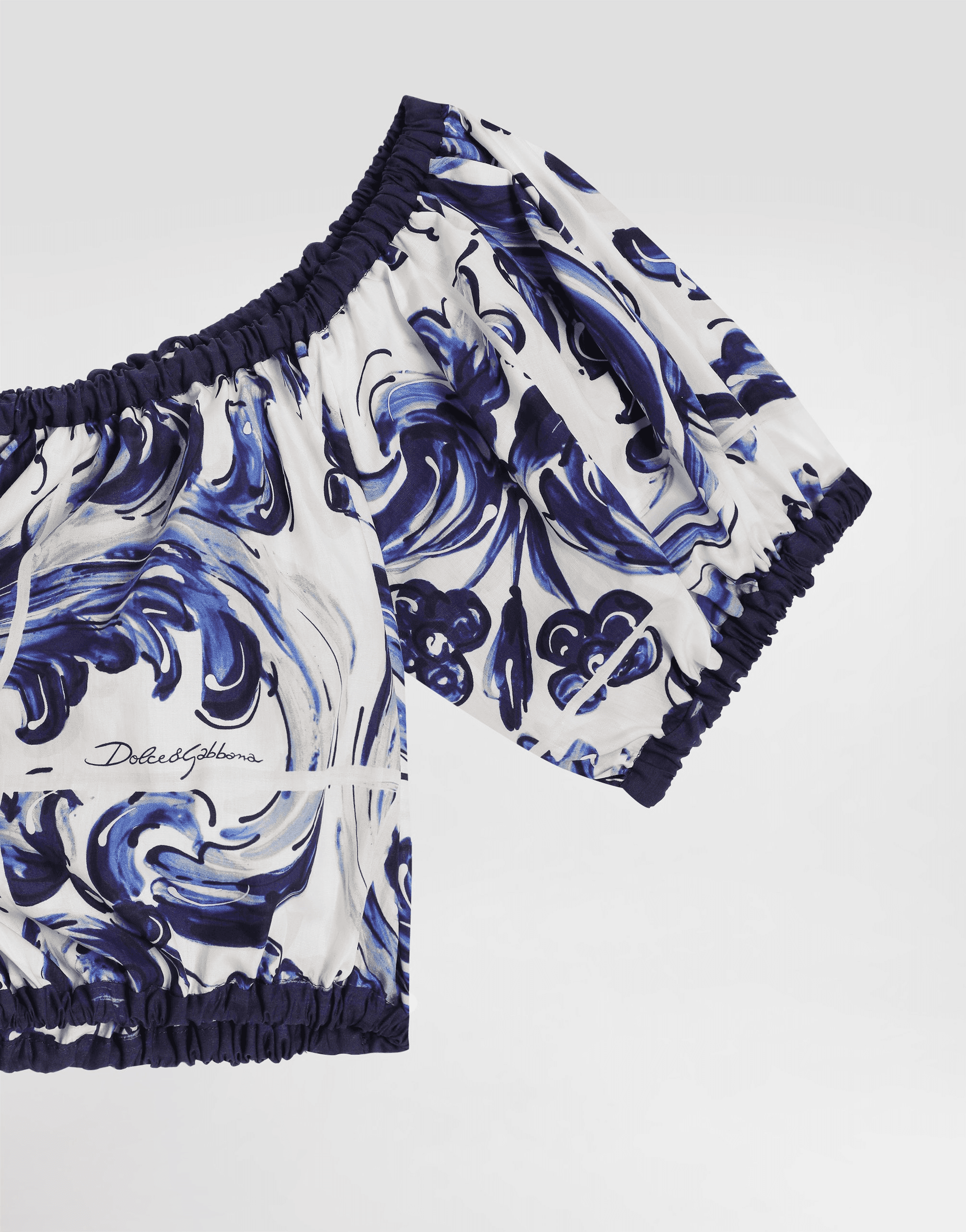 Majolica-print cotton top — Image 5
