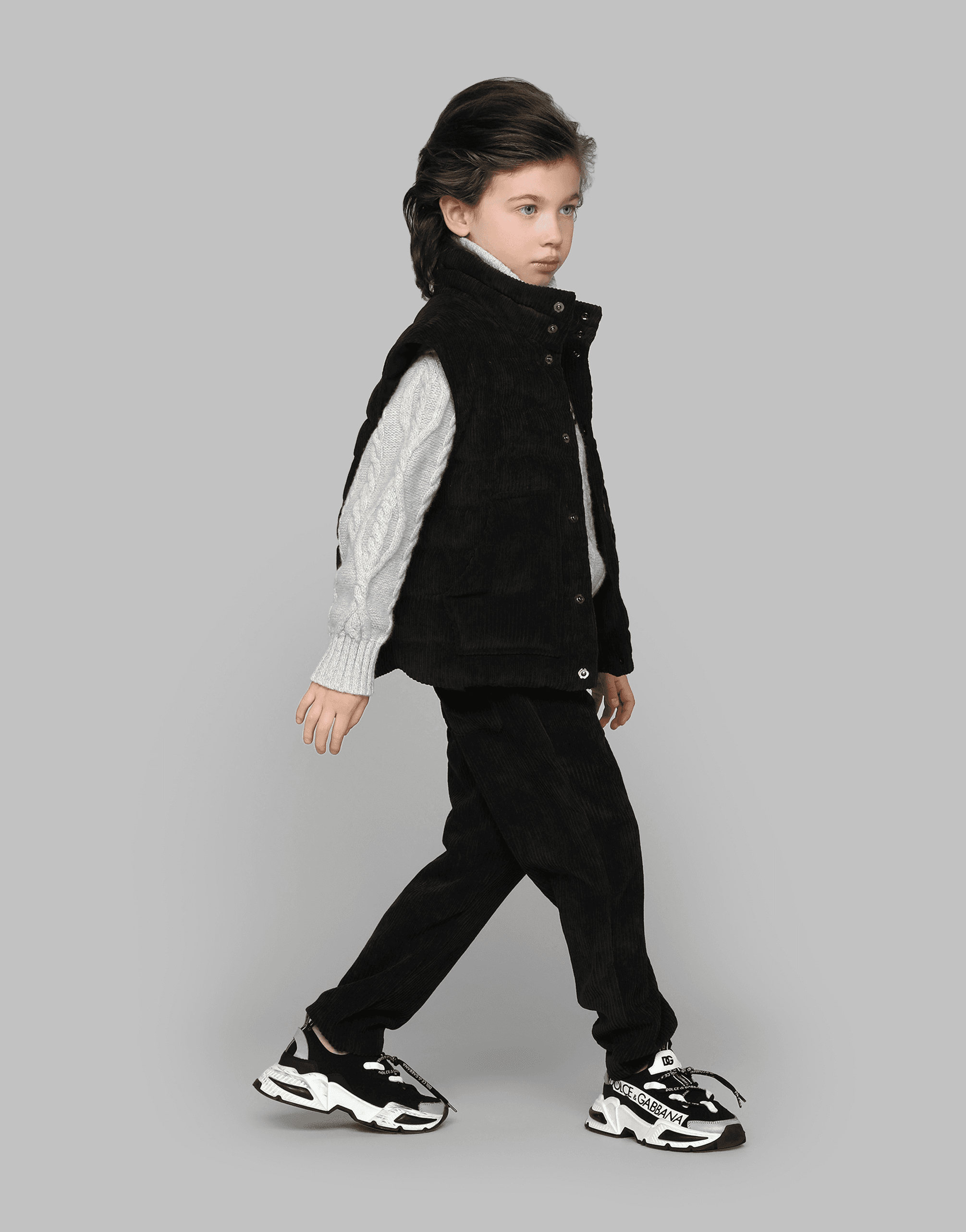 Wool cable-knit pullover with Dolce&Gabbana logo — Image 7