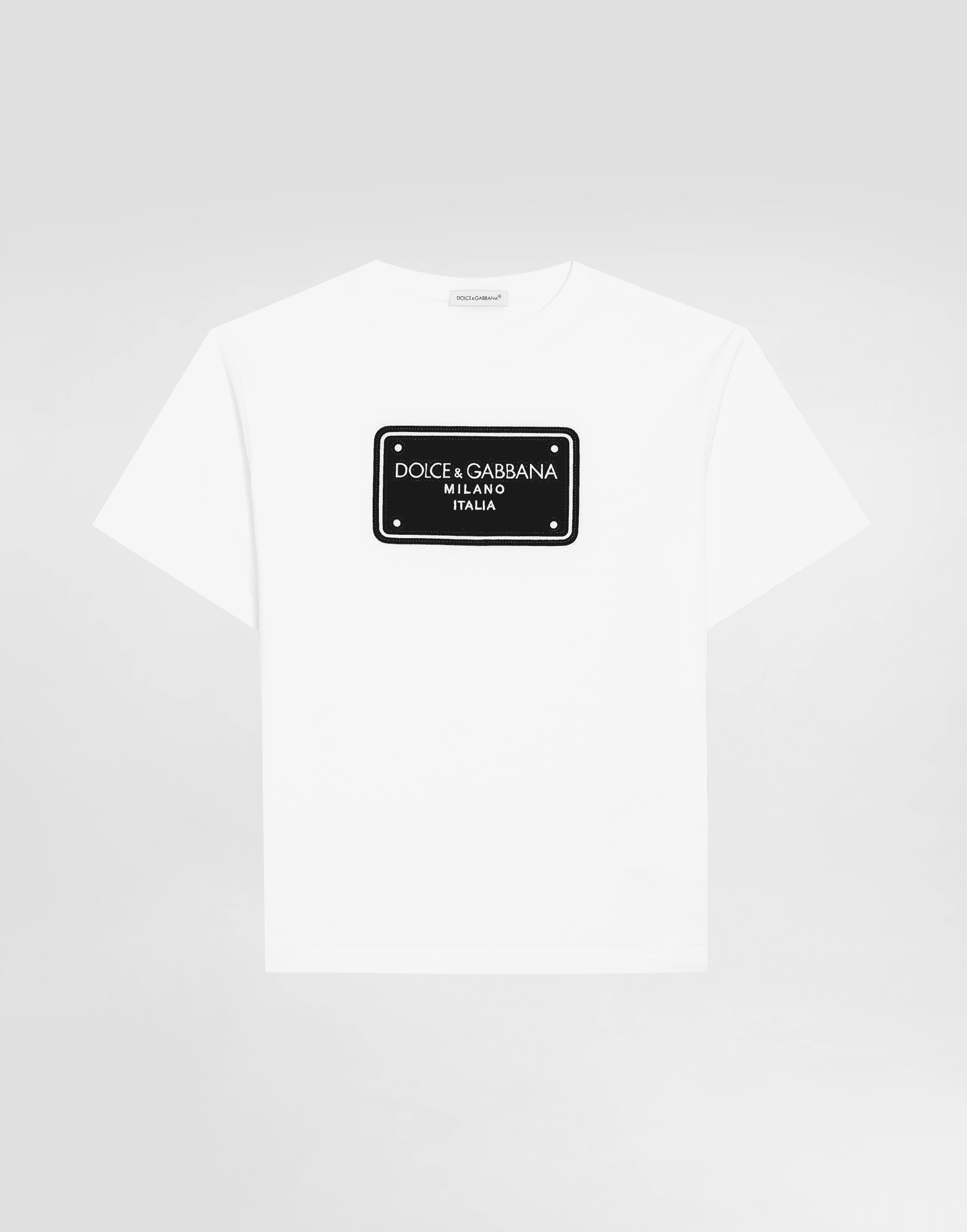Jersey T-shirt with logo tag