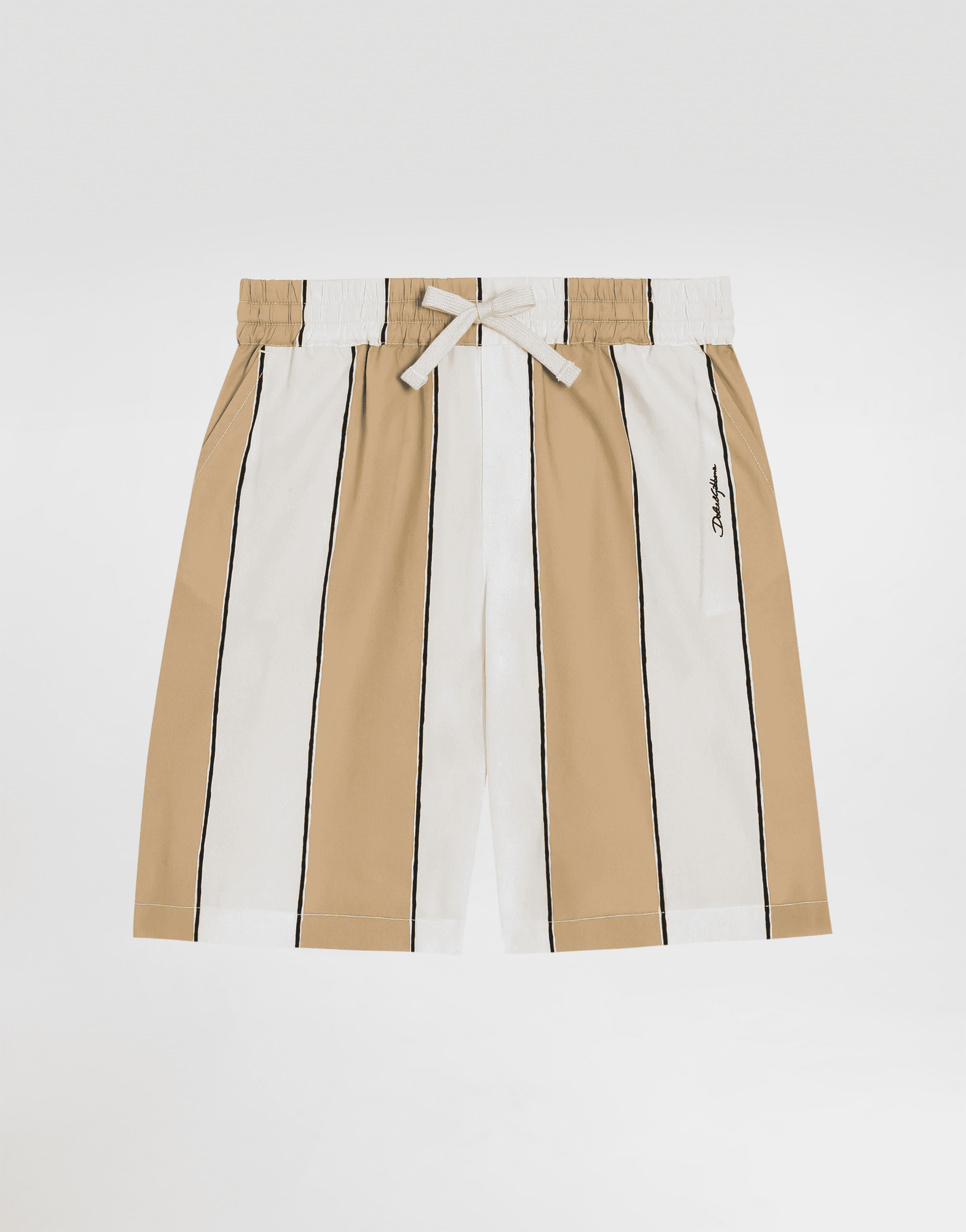 Poplin bermuda shorts with striped print