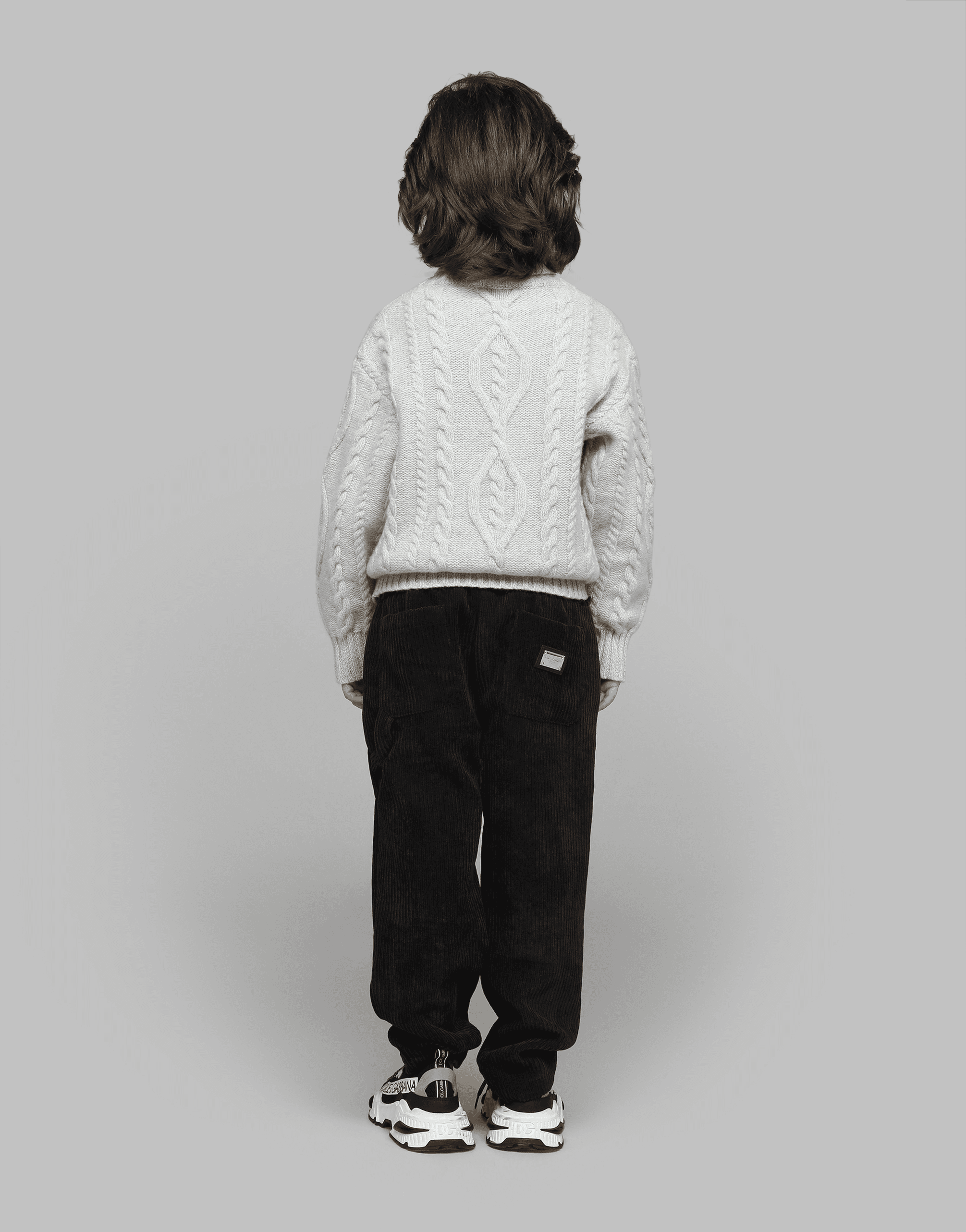 Wool cable-knit pullover with Dolce&Gabbana logo — Image 5