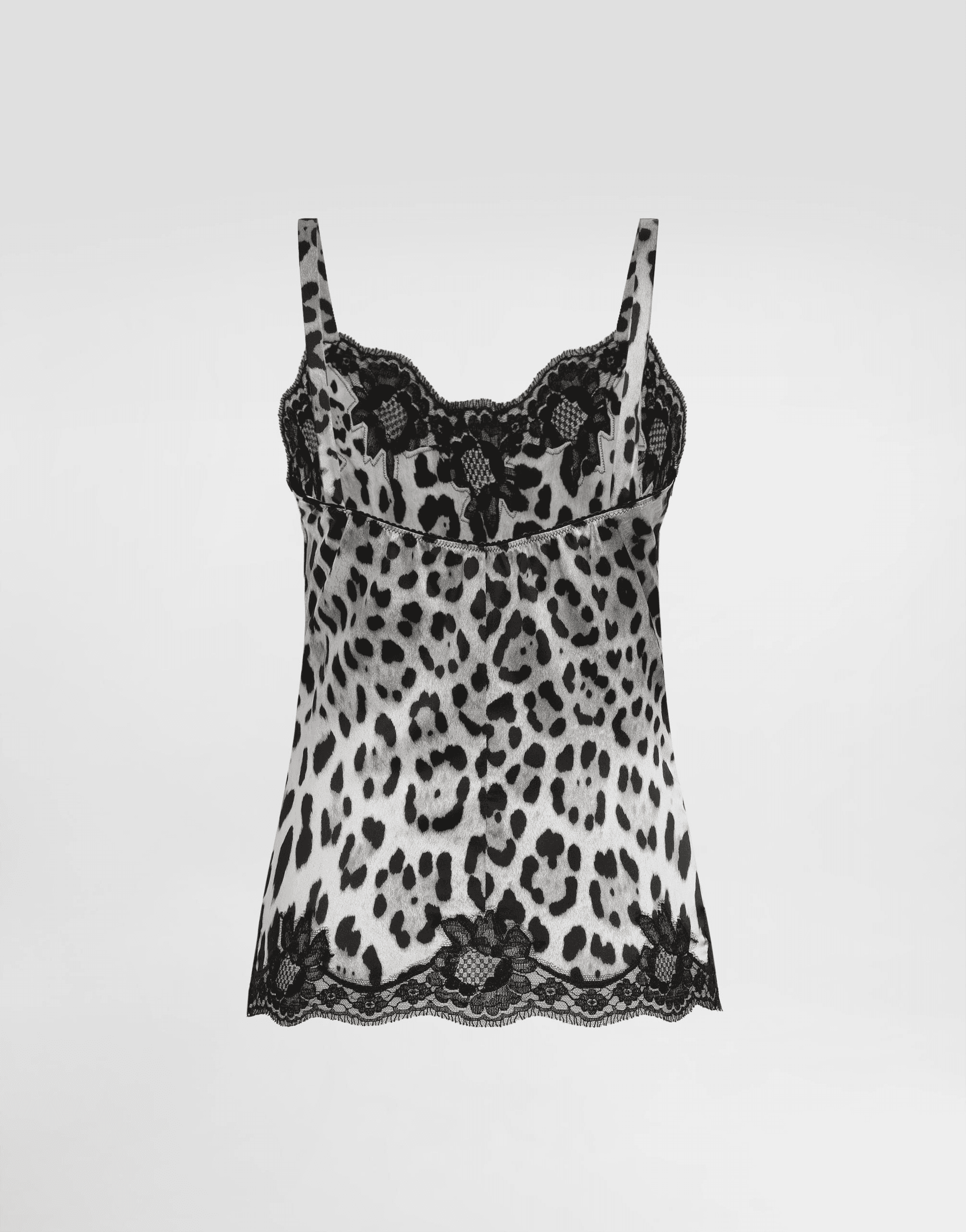 Leopard-print stretch silk satin lingerie-style top — Image 3