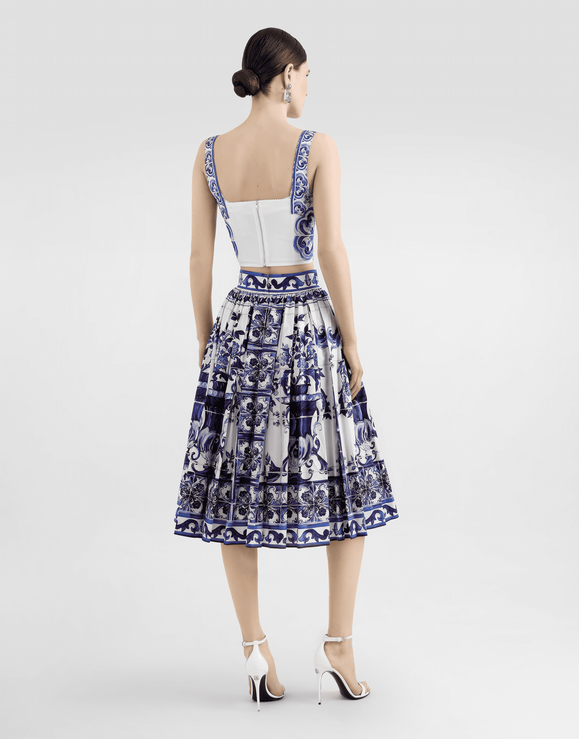 Majolica-print charmeuse corset — Image 5