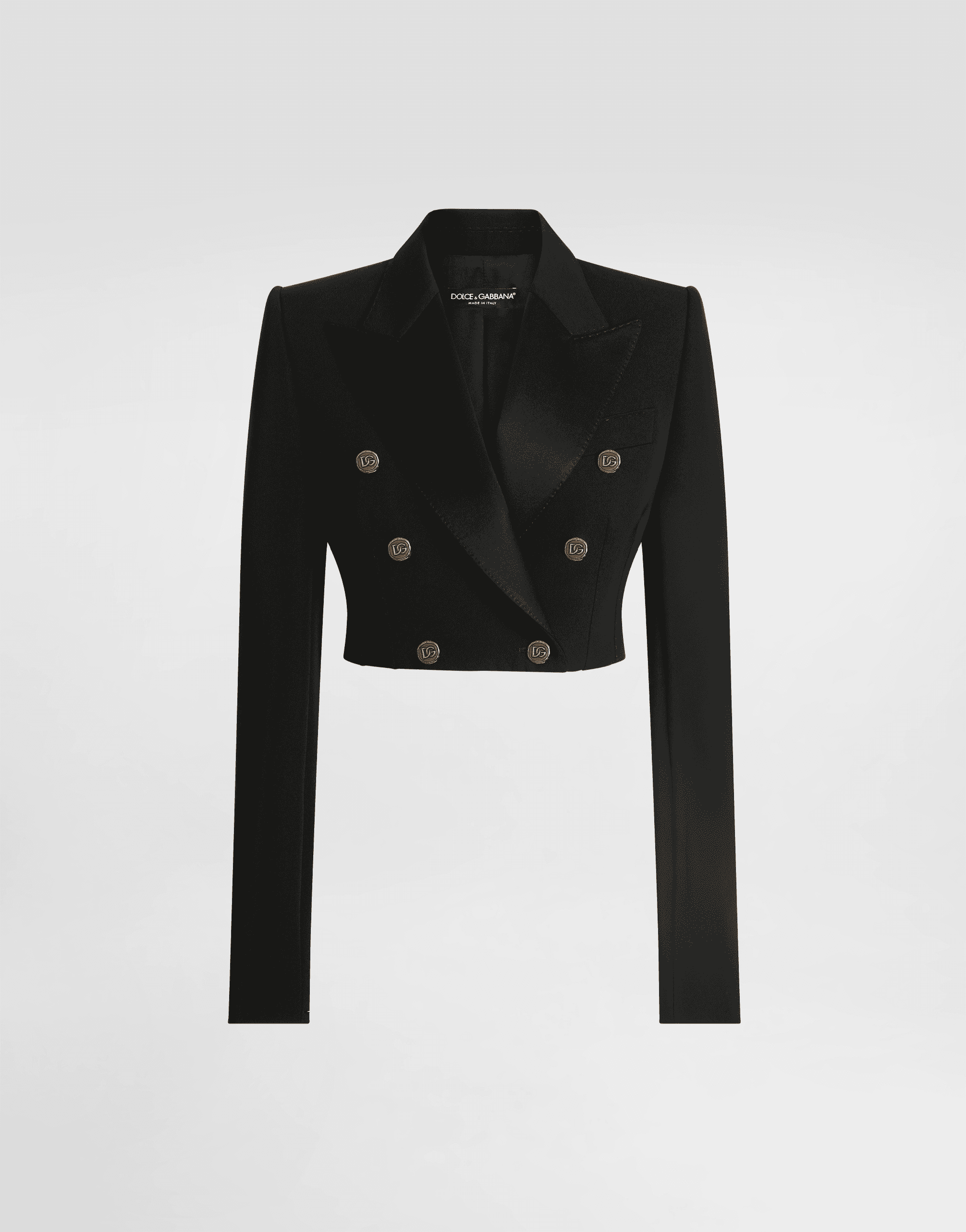 Double-breasted jacket in wool gabardine