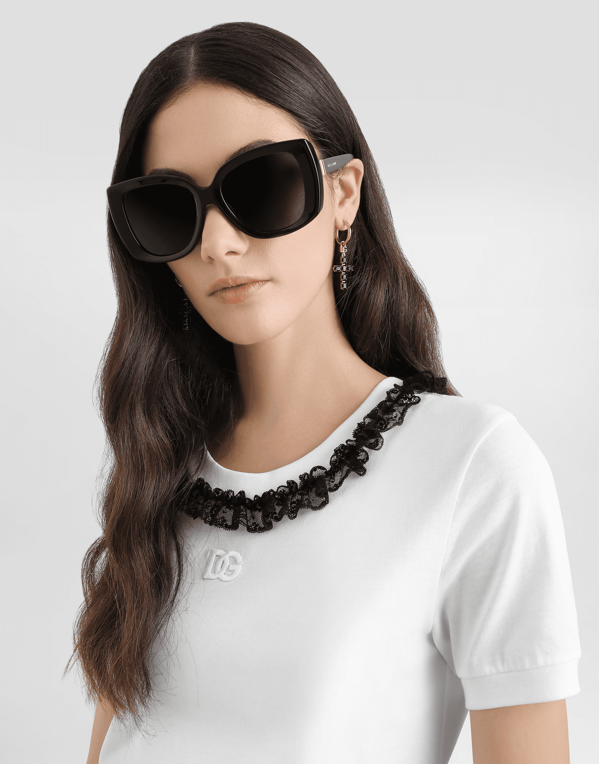 Jersey t-shirt with lace and DG embroidery — Image 2