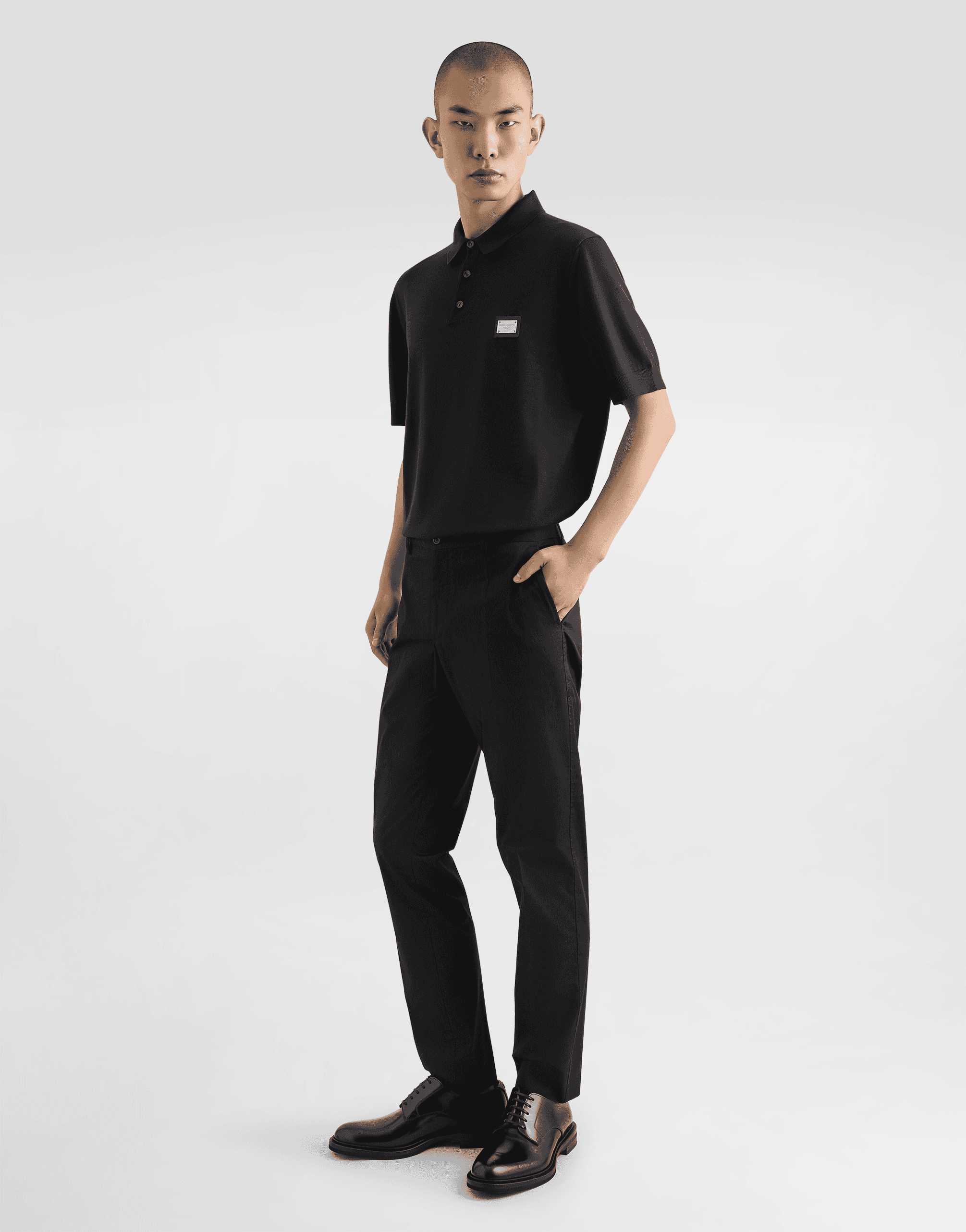 Wool polo-shirt with branded tag — Image 4