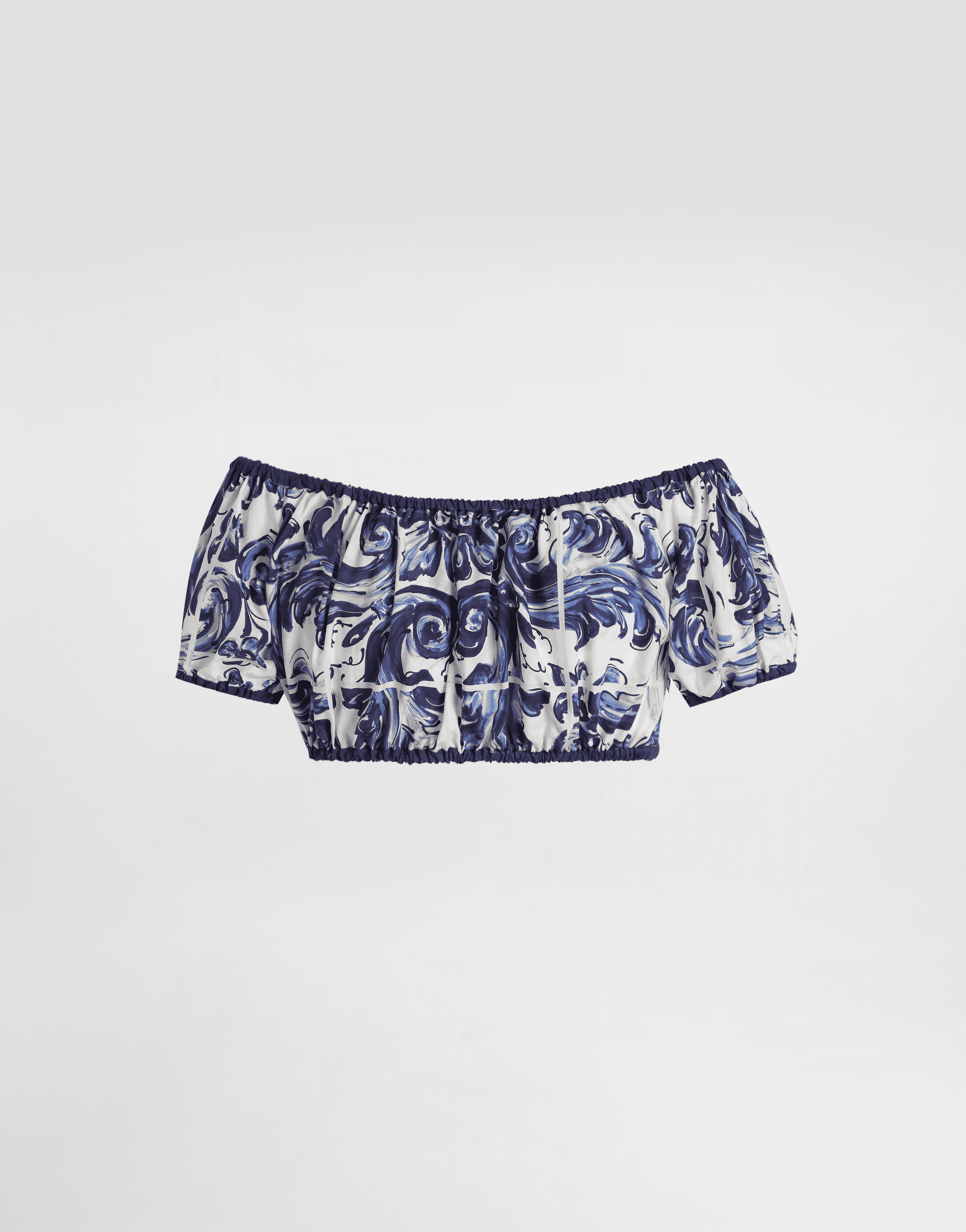 Majolica-print cotton top — Image 8