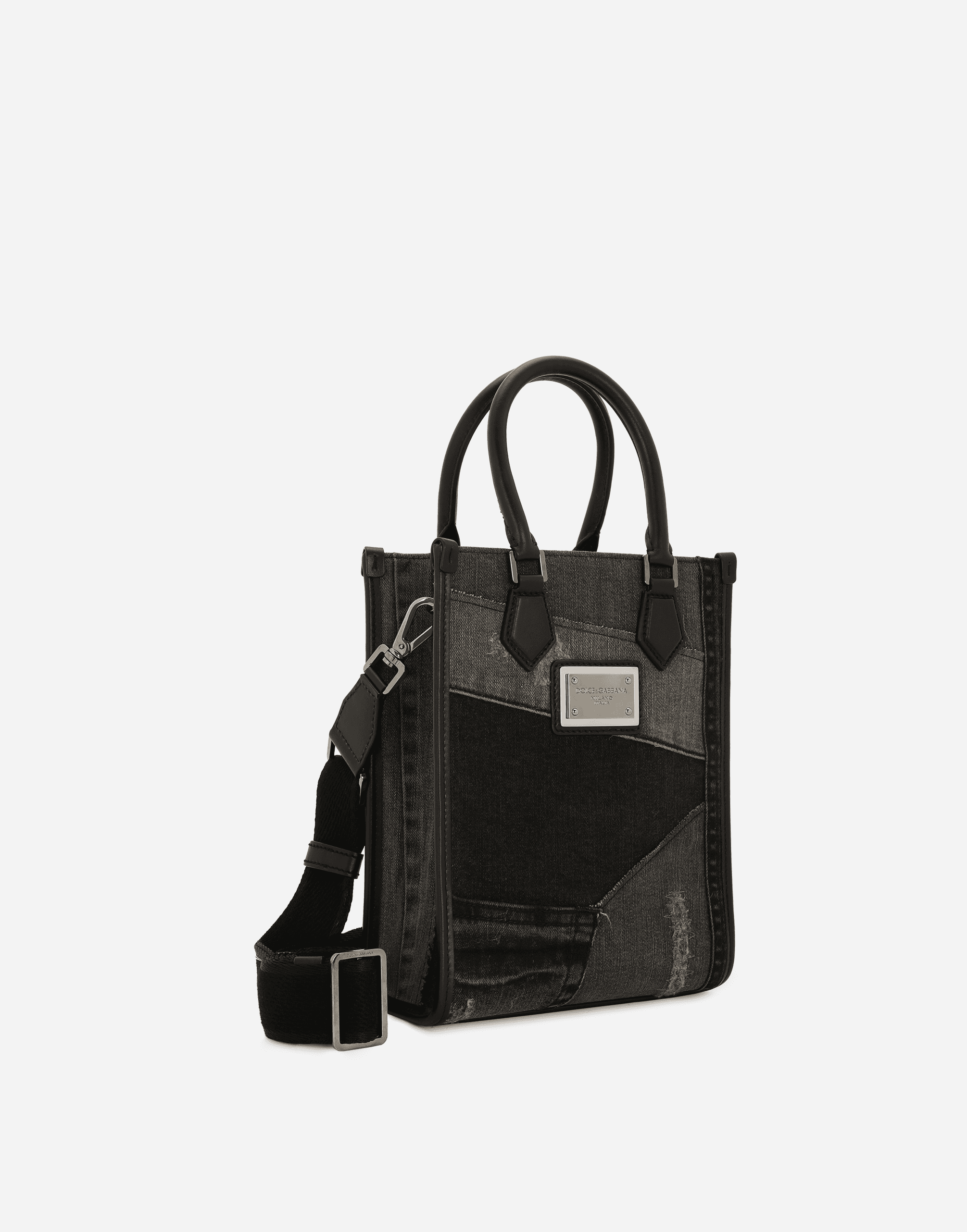 Small patchwork denim shopper — Image 4