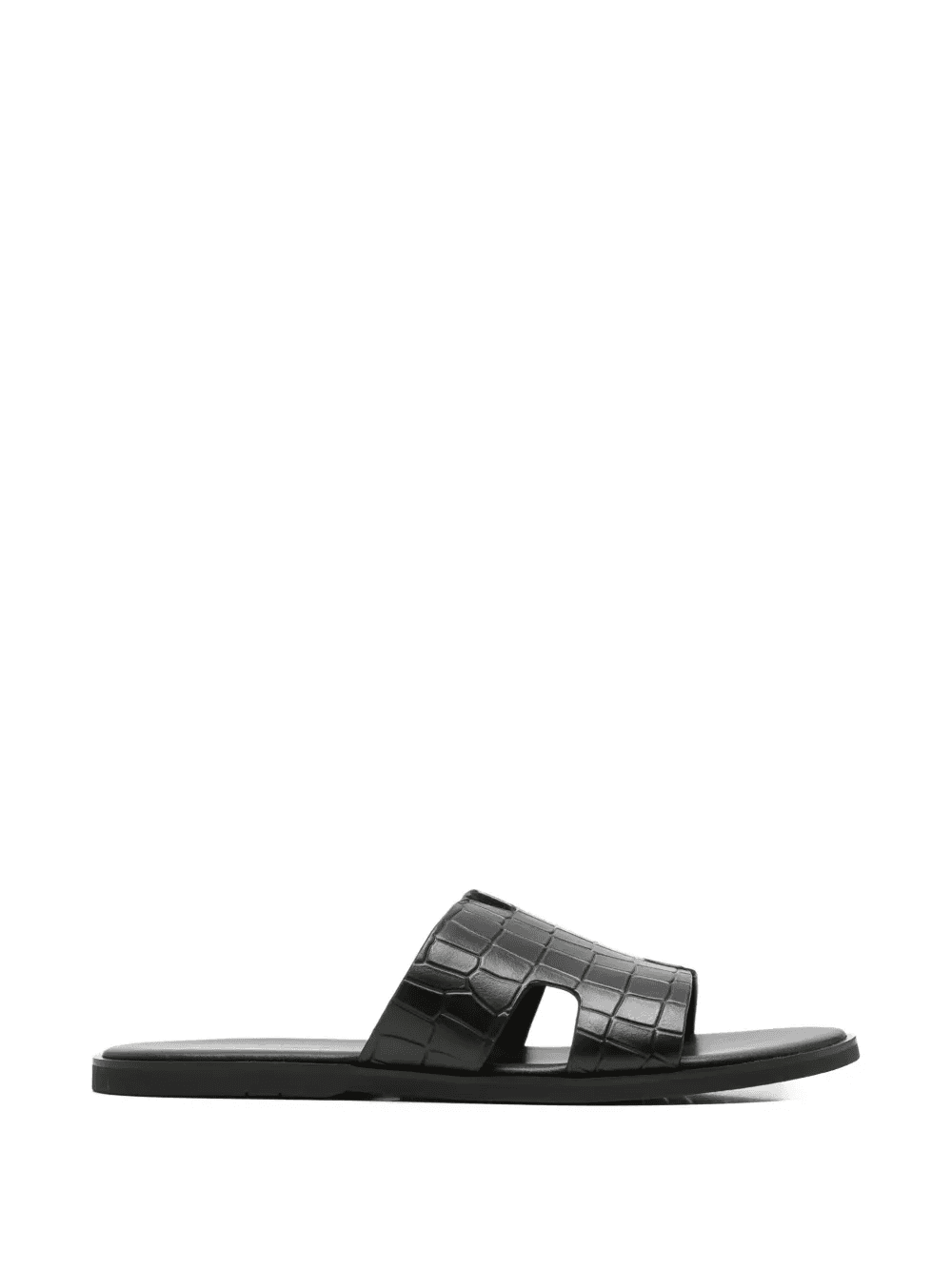 croc-effect cut-out sandals - Image 1