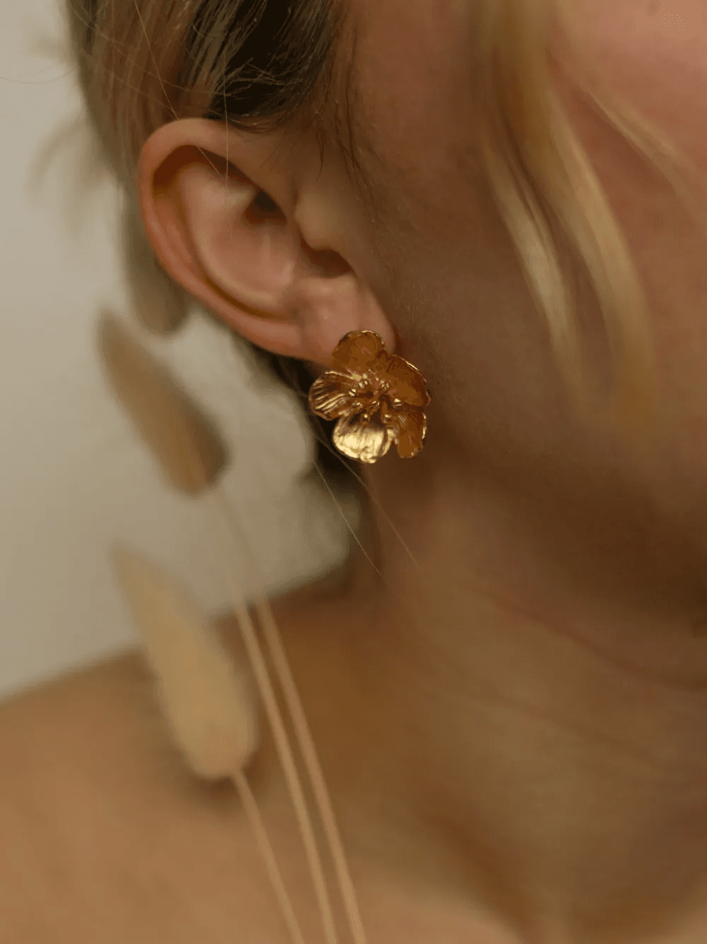 Buttercup Gold Flower stud earrings — Image 5