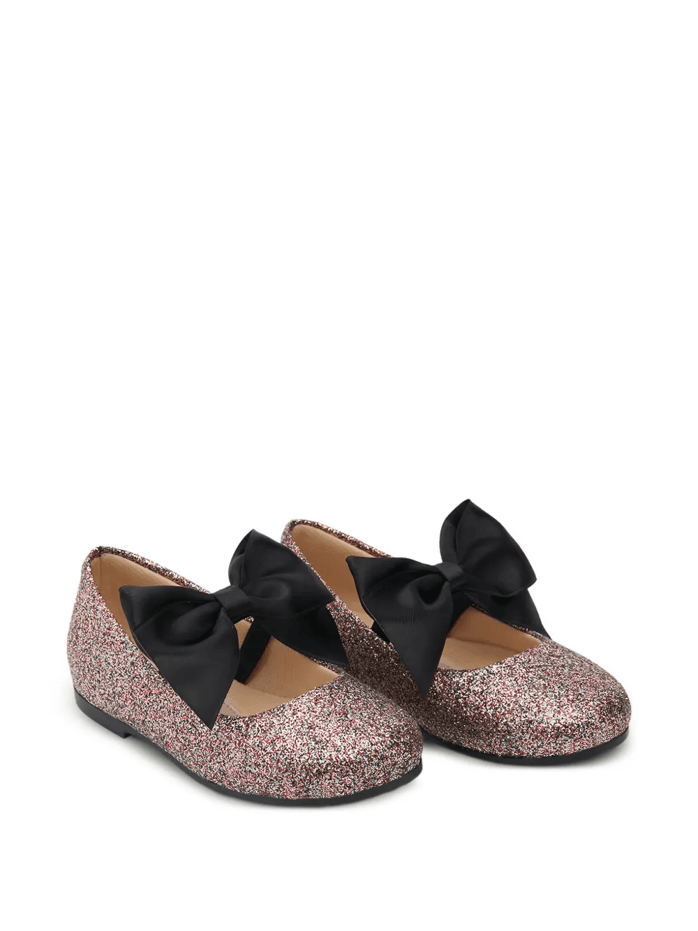 glitter bow ballet flats