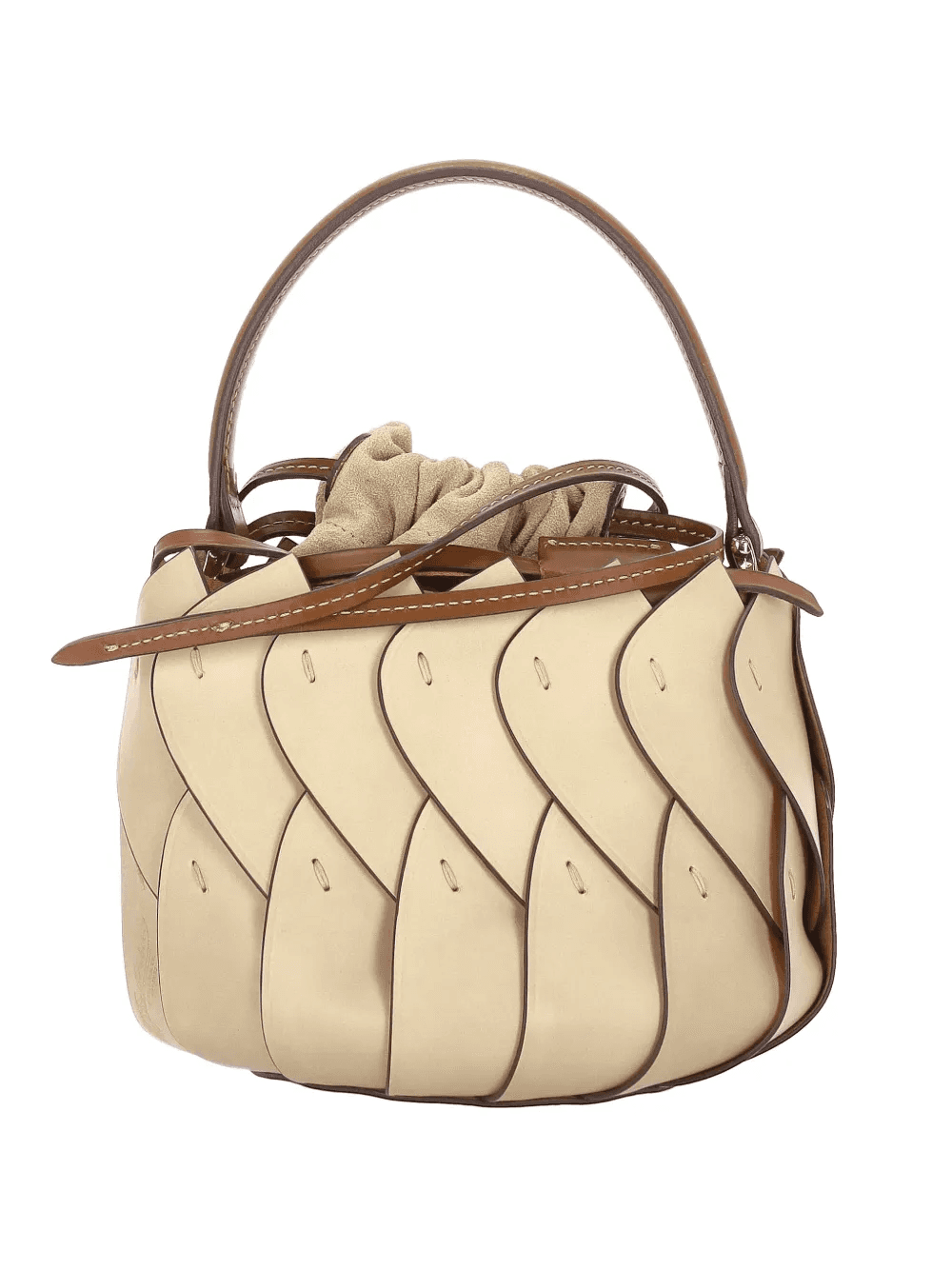 layered-panel leather tote bag - Image 1
