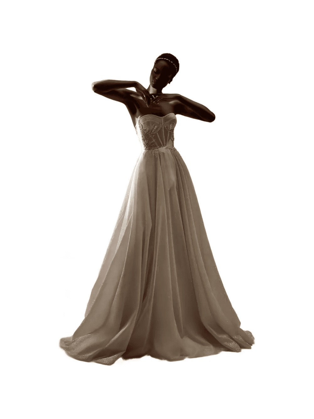 glitter-effect corset-style dress - Image 1