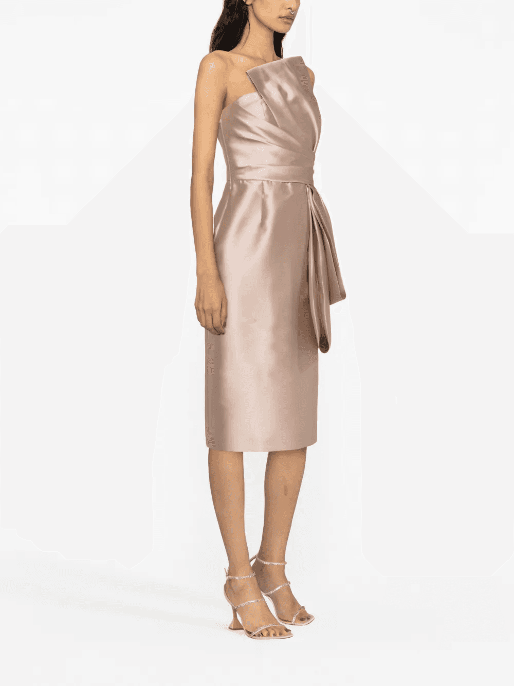 strapless draped midi dress — Image 4