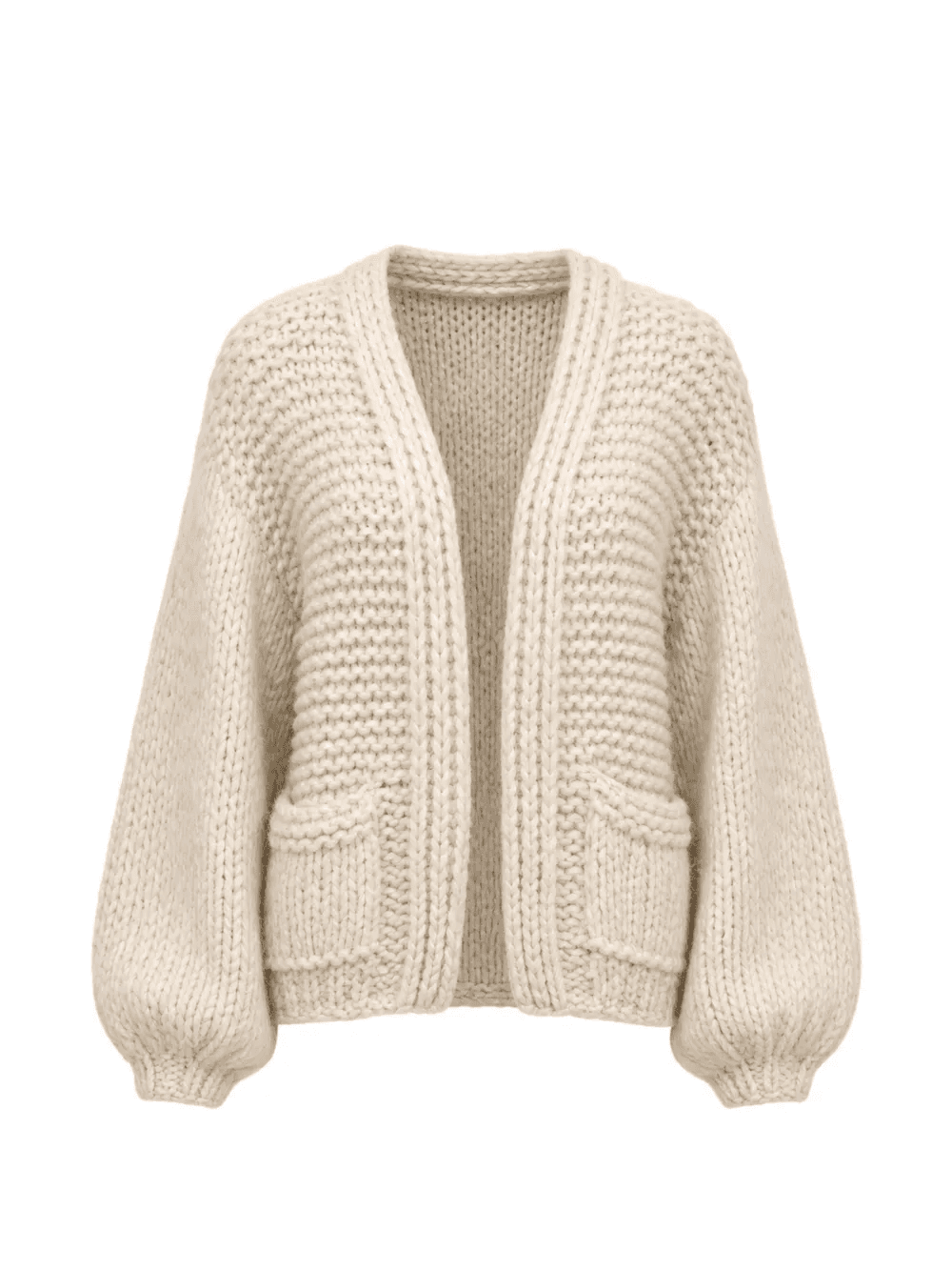 chunky-knit pocket cardigan