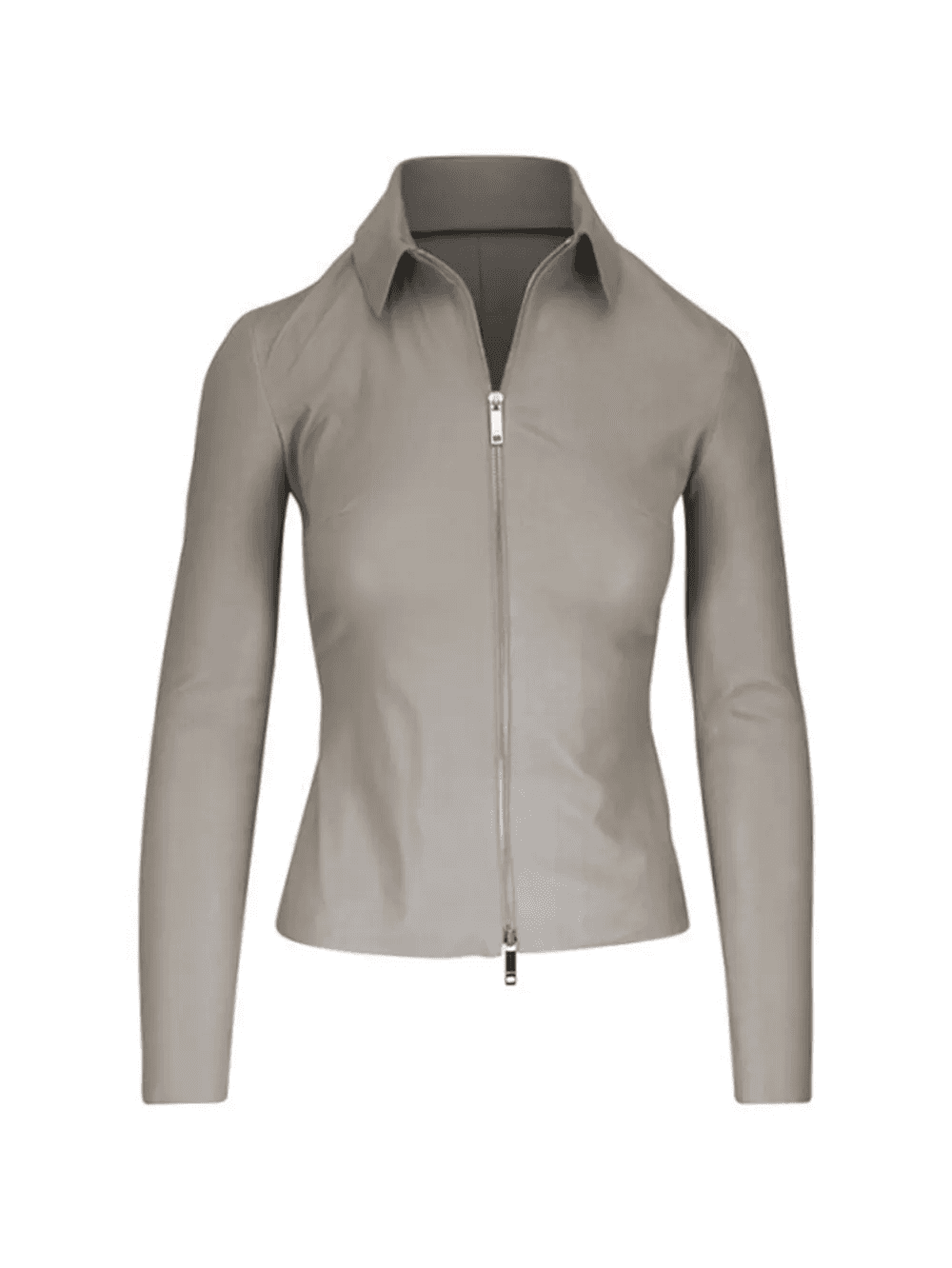 Agatha zip-up leather shirt - Image 1