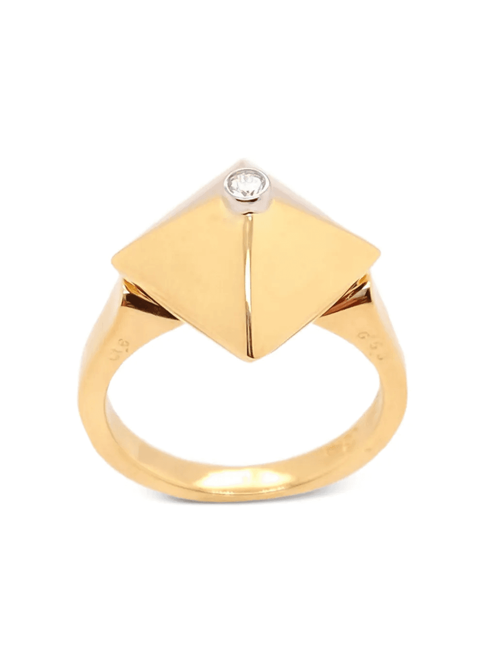 18K yellow gold mini Accent piramide ring - Image 1