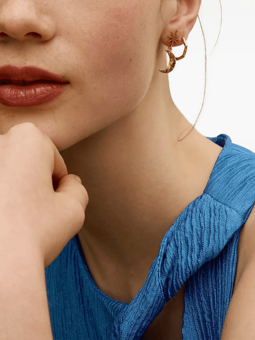 Moon and Star drop stud earrings — Image 2
