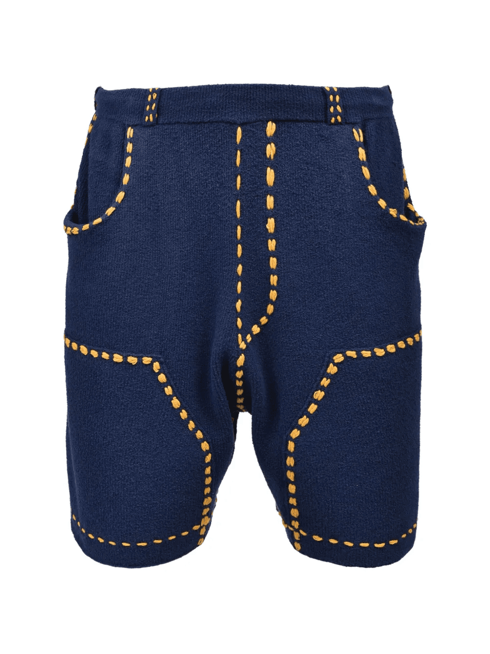 contrast-stitch knitted shorts - Image 1