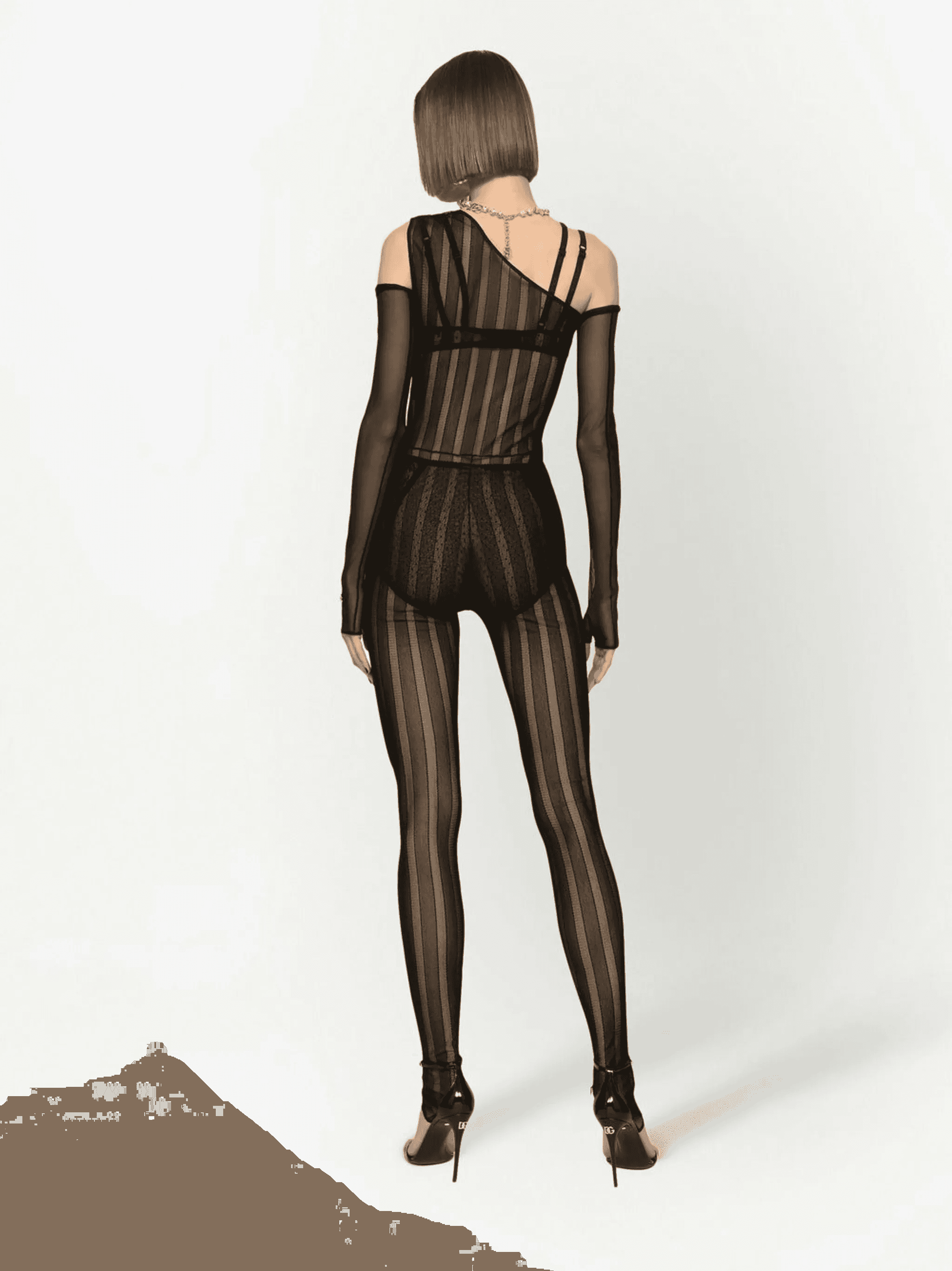one-shoulder jacquard jumpsuit — Image 5