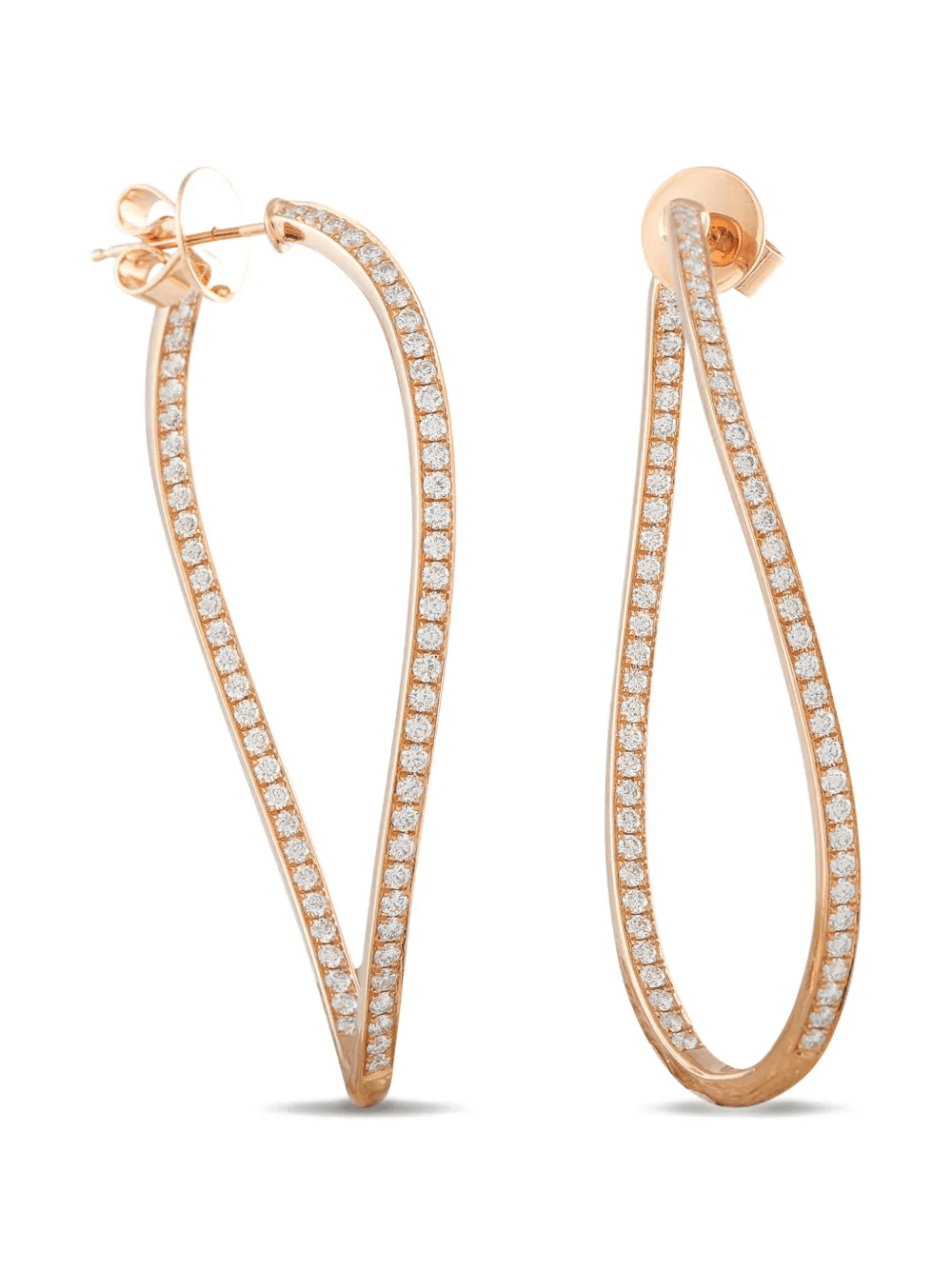 diamond twisted-hoop earrings - Image 1