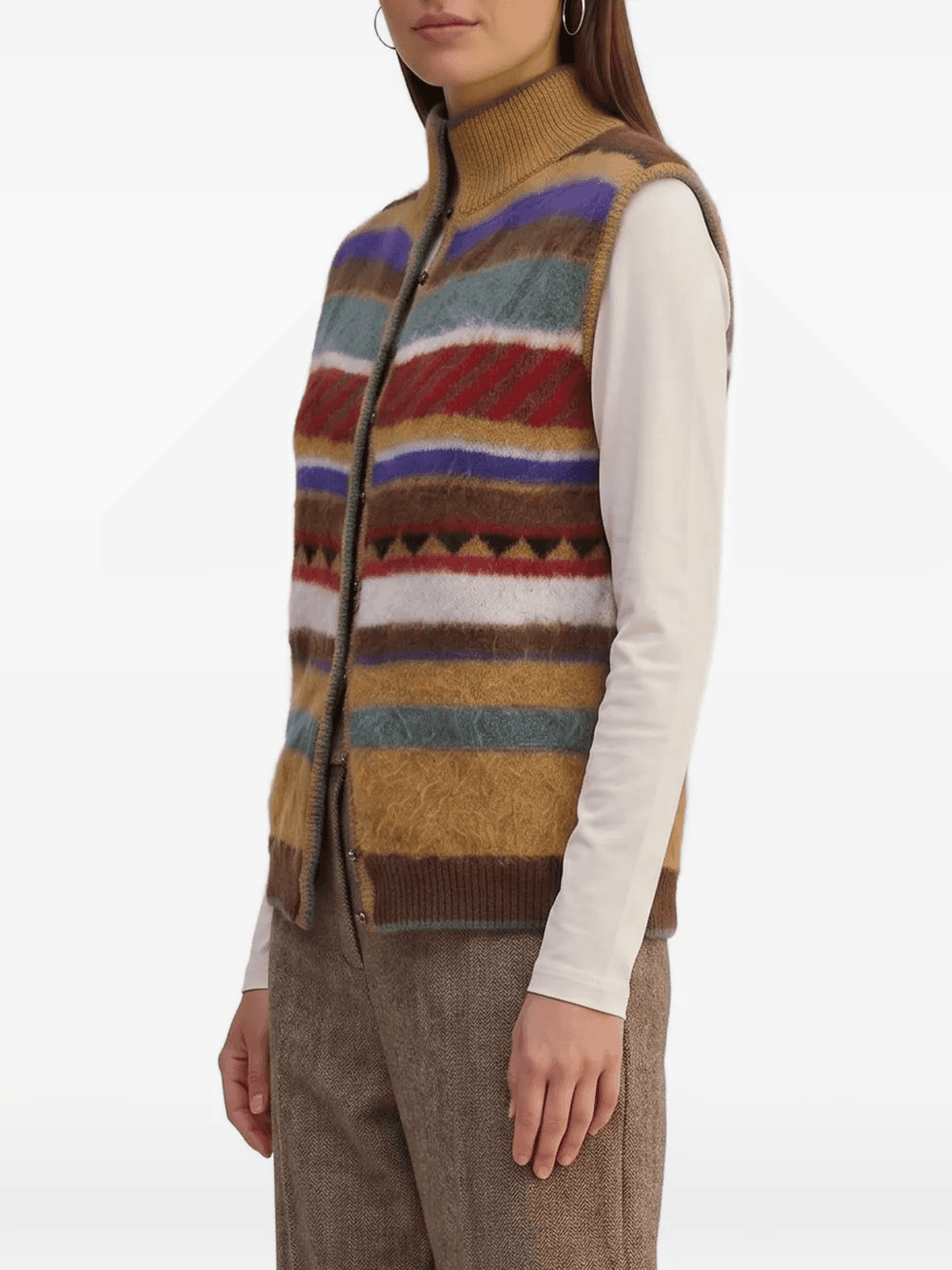 striped knitted waistcoat — Image 7