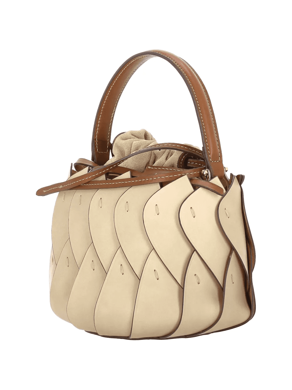 layered-panel leather tote bag — Image 4
