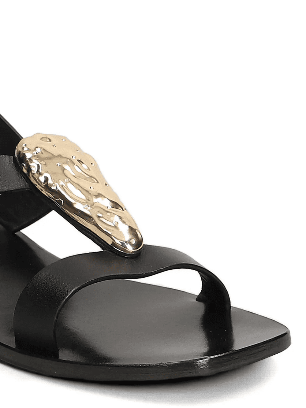 hammered-plaque slingback sandals — Image 2