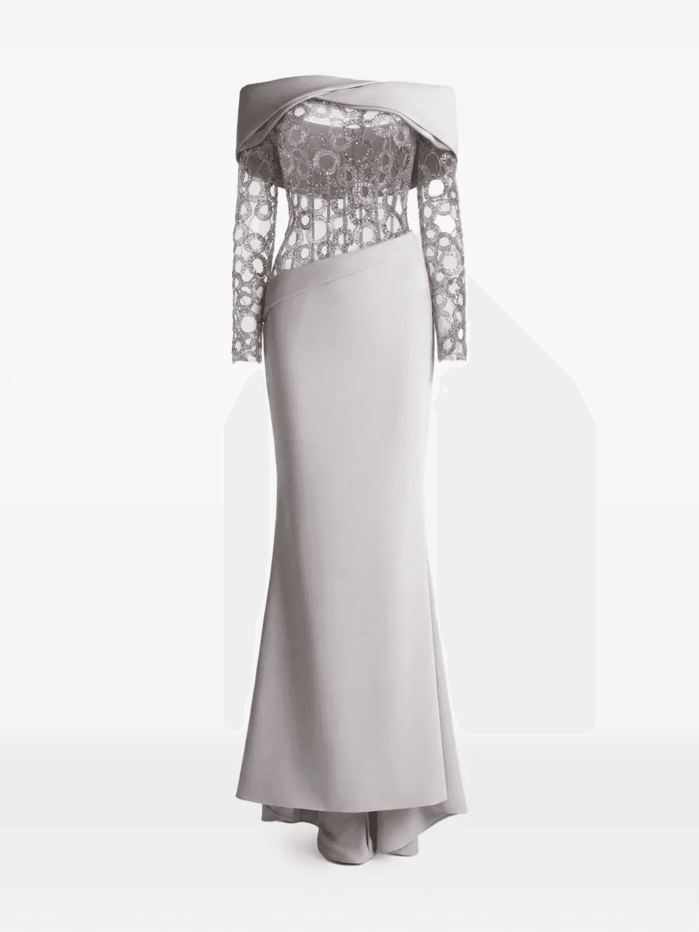 off-shoulder embroidered gown - Image 1