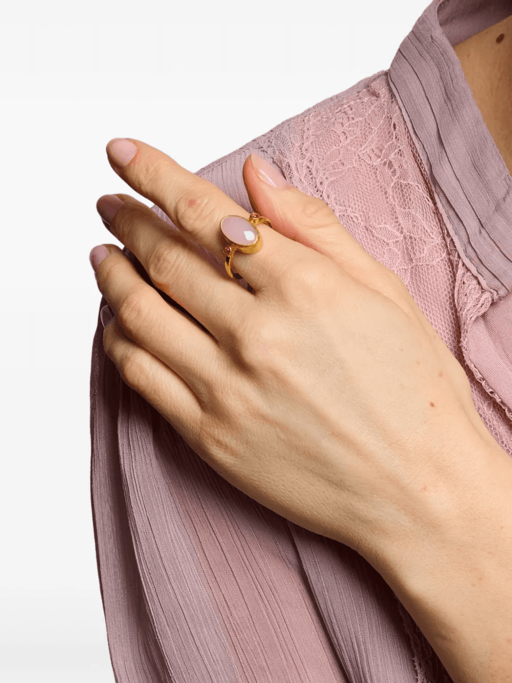 Lucia rose quartz ring — Image 4