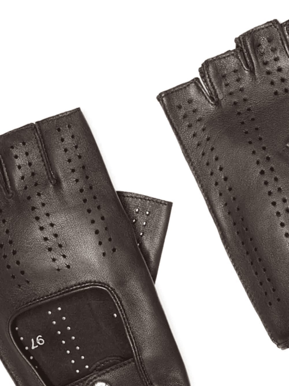 Bolide leather driving fingerless gloves — Image 2